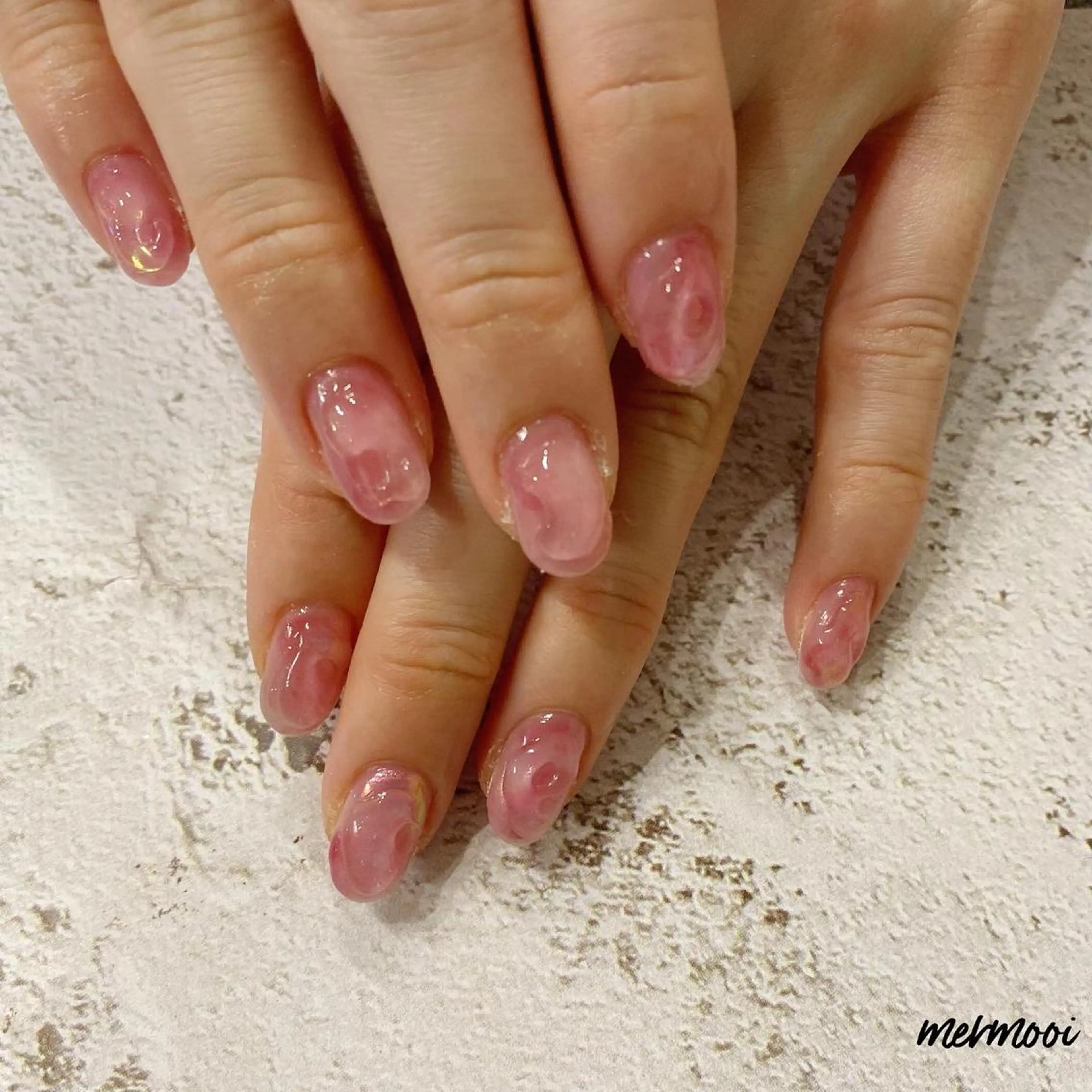 ネイル クリアネイル フットネイル キラキラネイル 韓国ネイル ミラーネイル ハンドネイル melu所属・melu yukikoのネイルデザイン