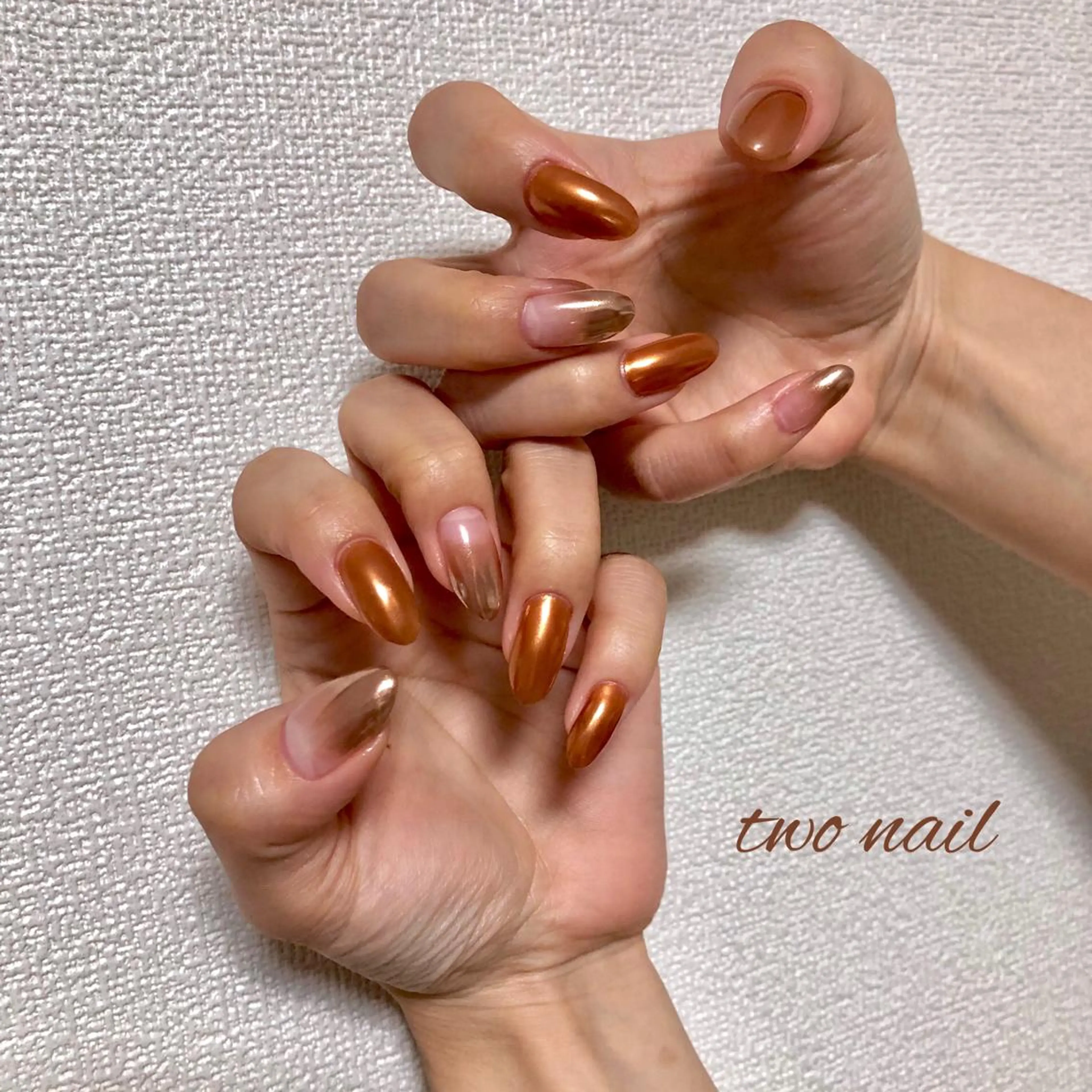 ネイル アートネイル ブラウン フットネイル ハート ニュアンスネイル ハンドネイル two nailのネイルデザイン