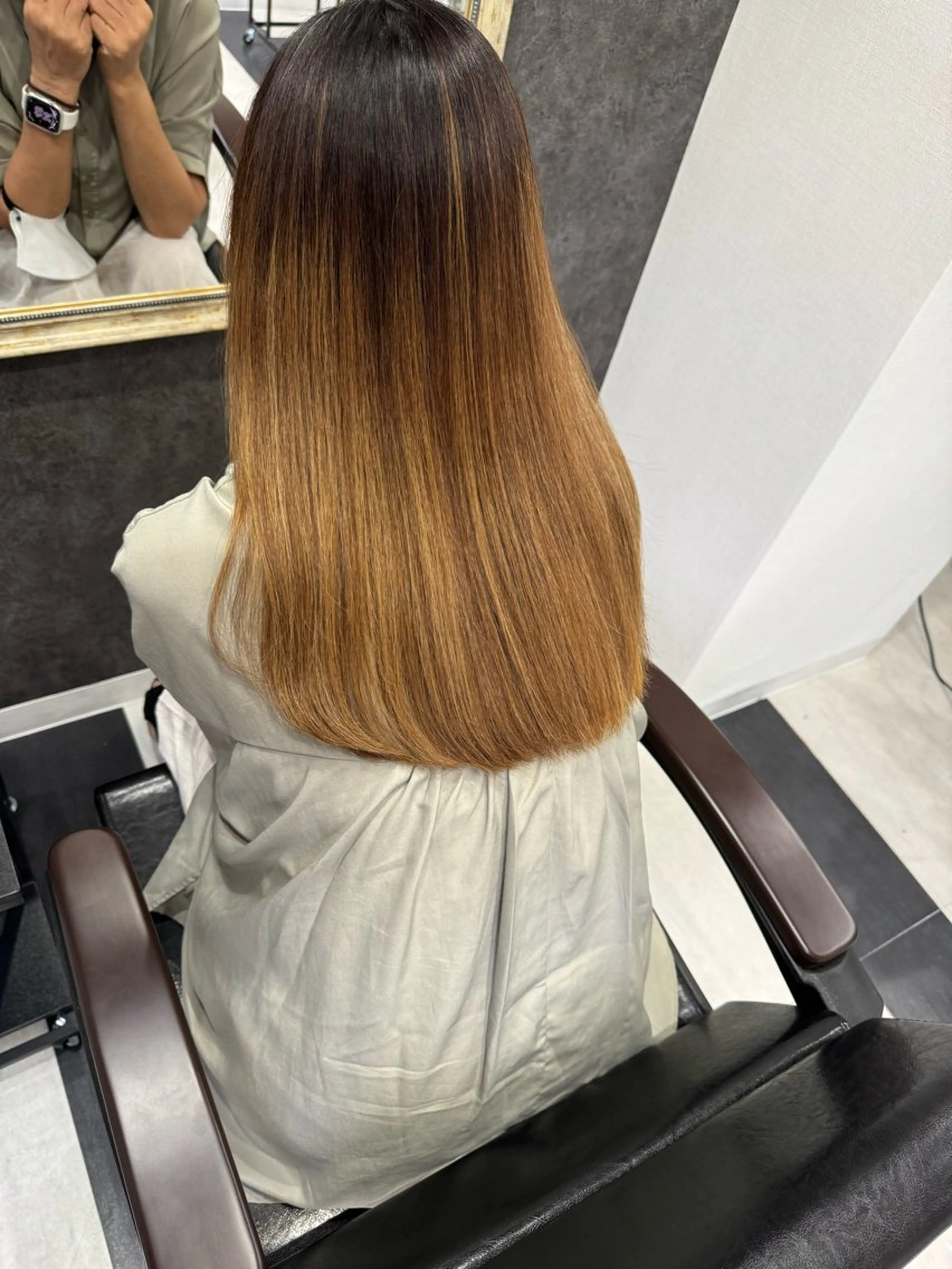 セミロング パーマ 縮毛矯正 Lovestasy 京都河原町店のヘアスタイル