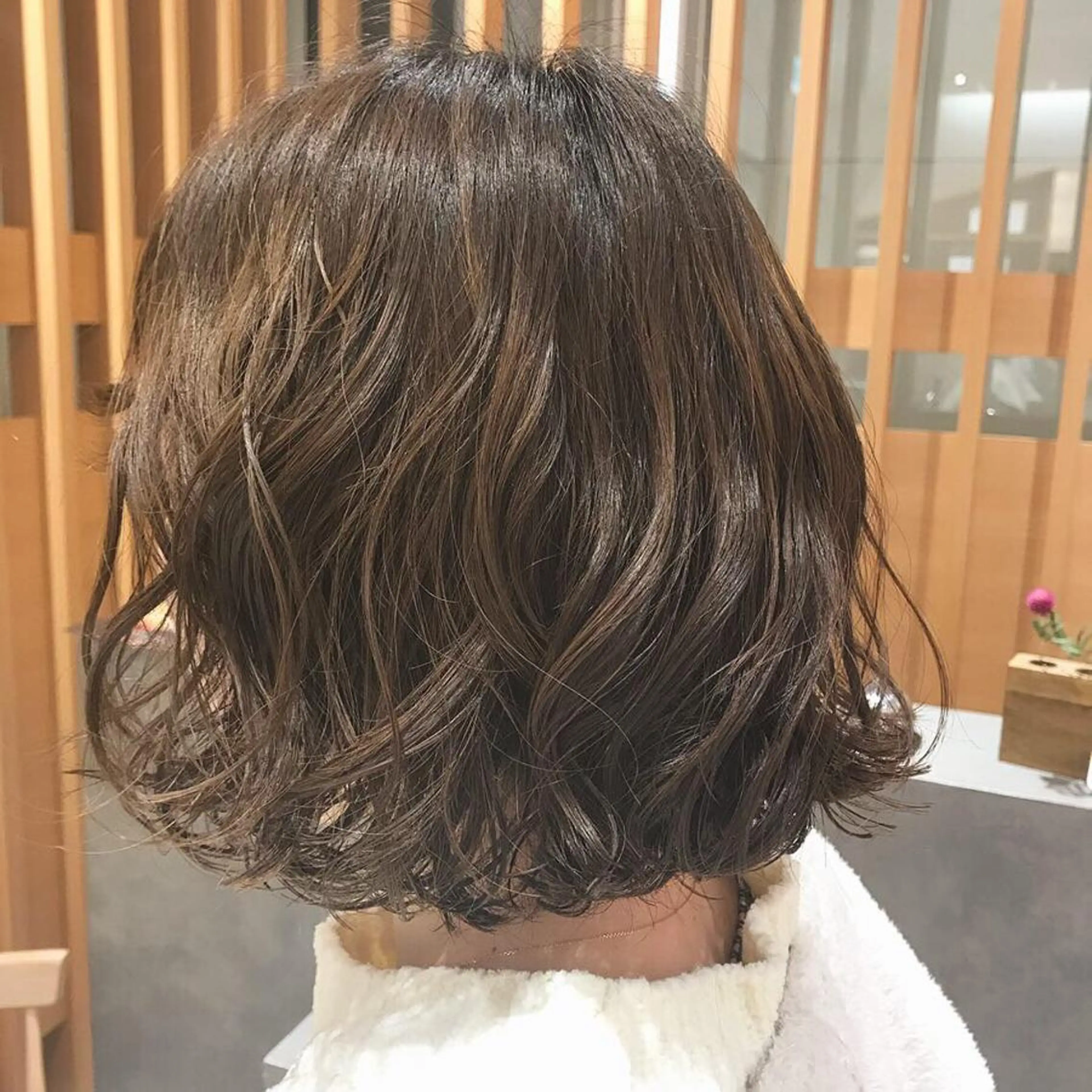 ミディアム パーマ ミディアムパーマ 大場 優のヘアスタイル