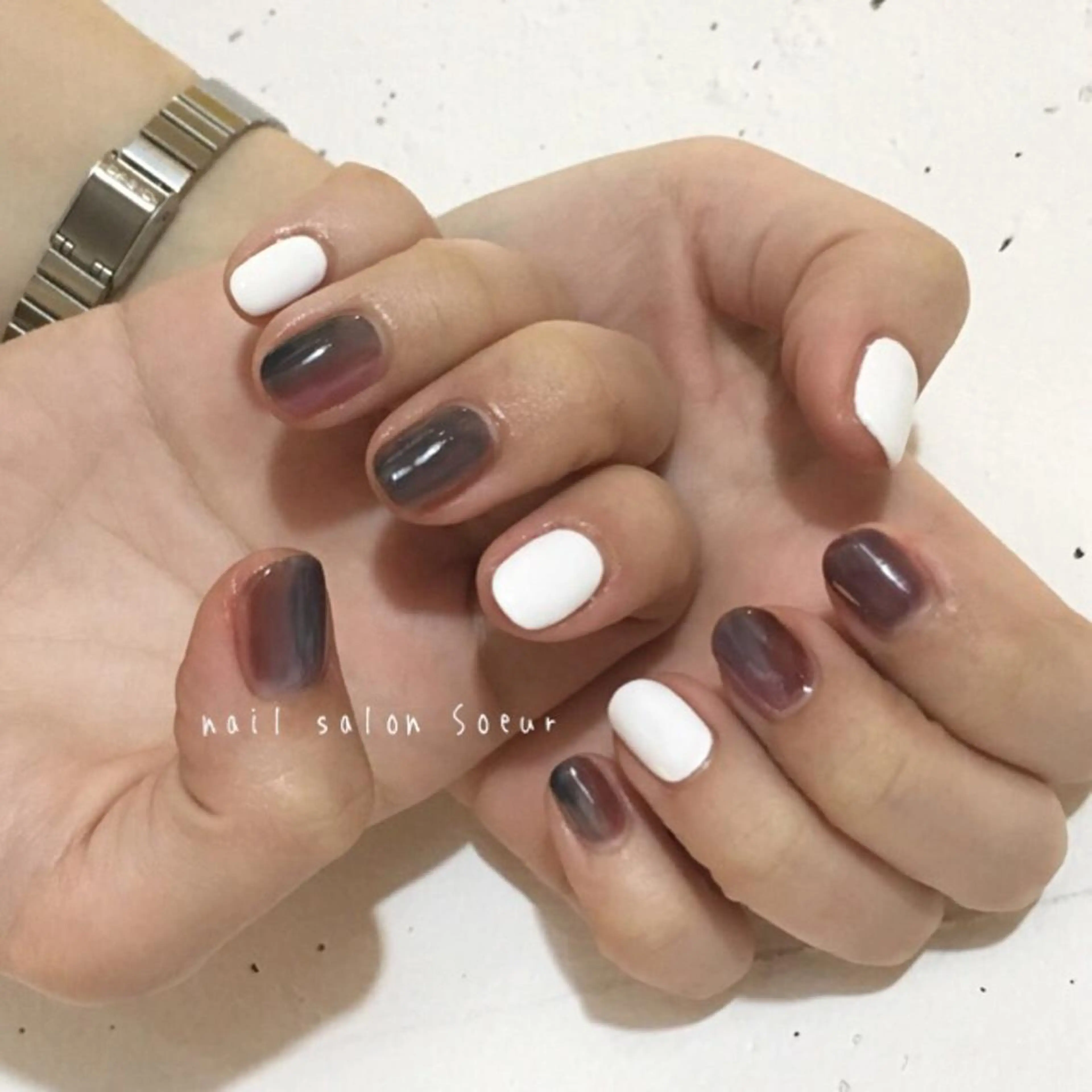 ネイル アートネイル 長さ出し ジェルネイル マットネイル ミラーネイル ハンドネイル nail salon Soeurのネイルデザイン