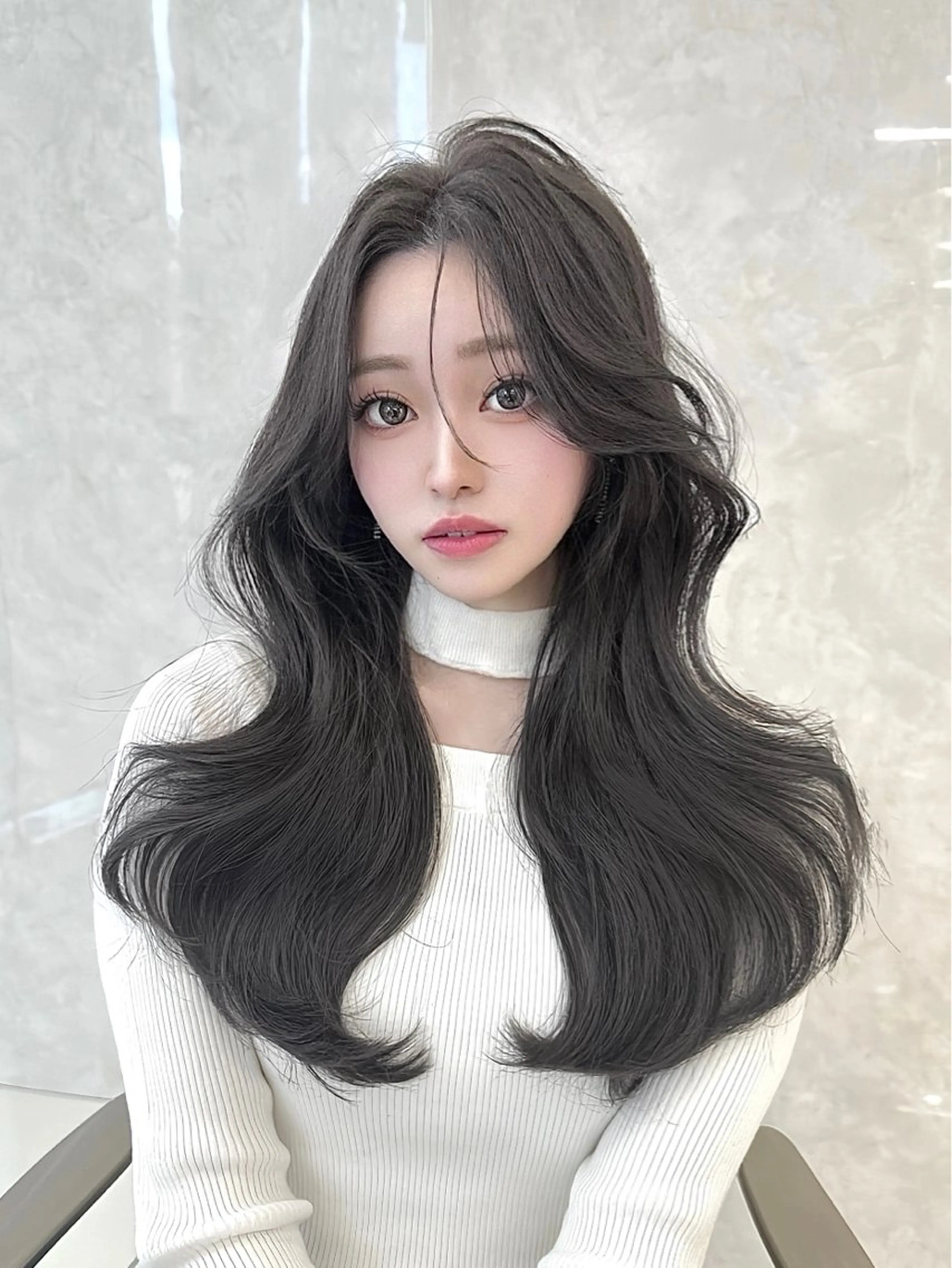 ロング カラー 透明感カラー 韓国風ヘア レイヤーカット 似合わせカット カット ヘアカラー 似合わせ/レイヤー /顔まわり/池田歩樹のヘアスタイル