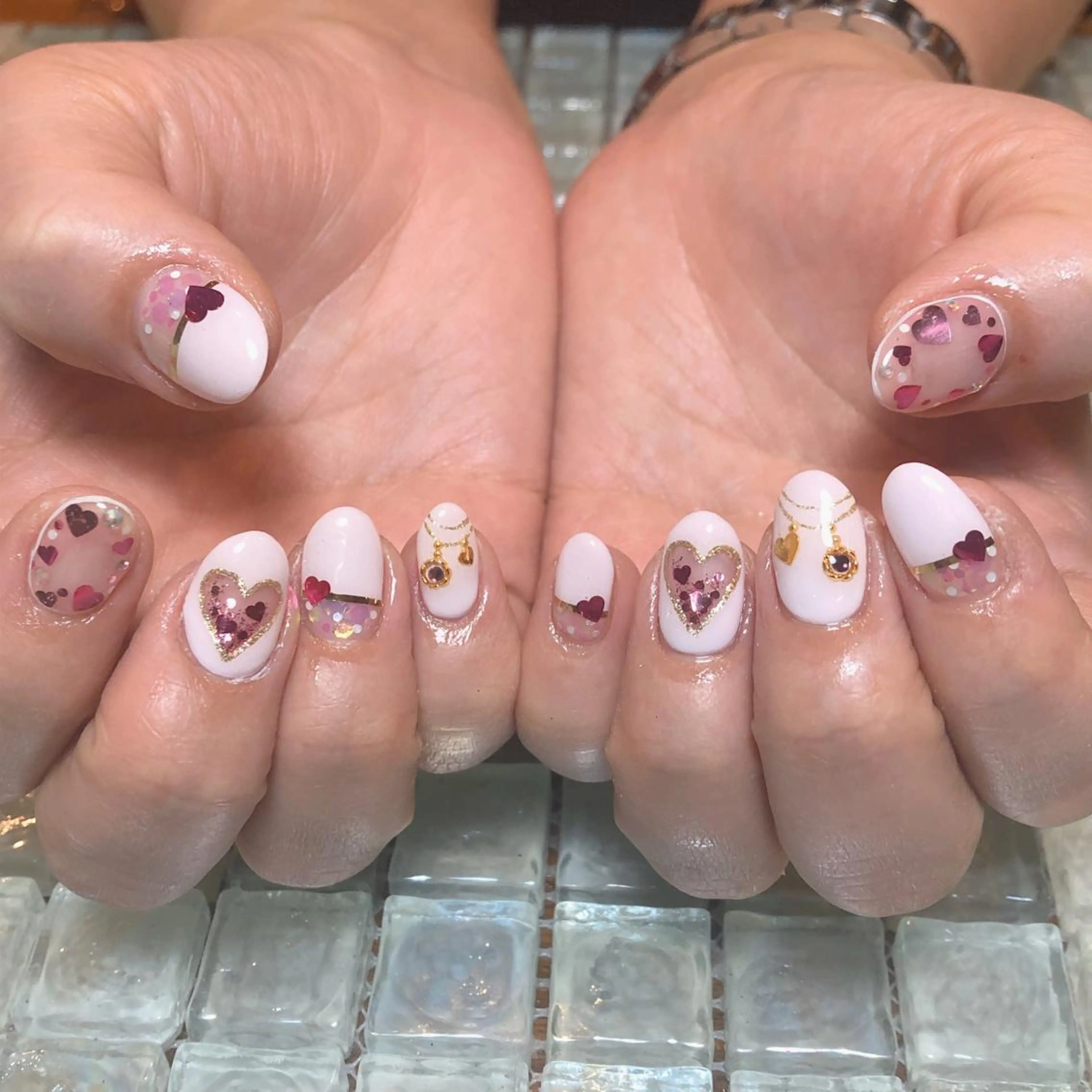 ネイル バレンタイン ハンドネイル 工藤 理恵のネイルデザイン