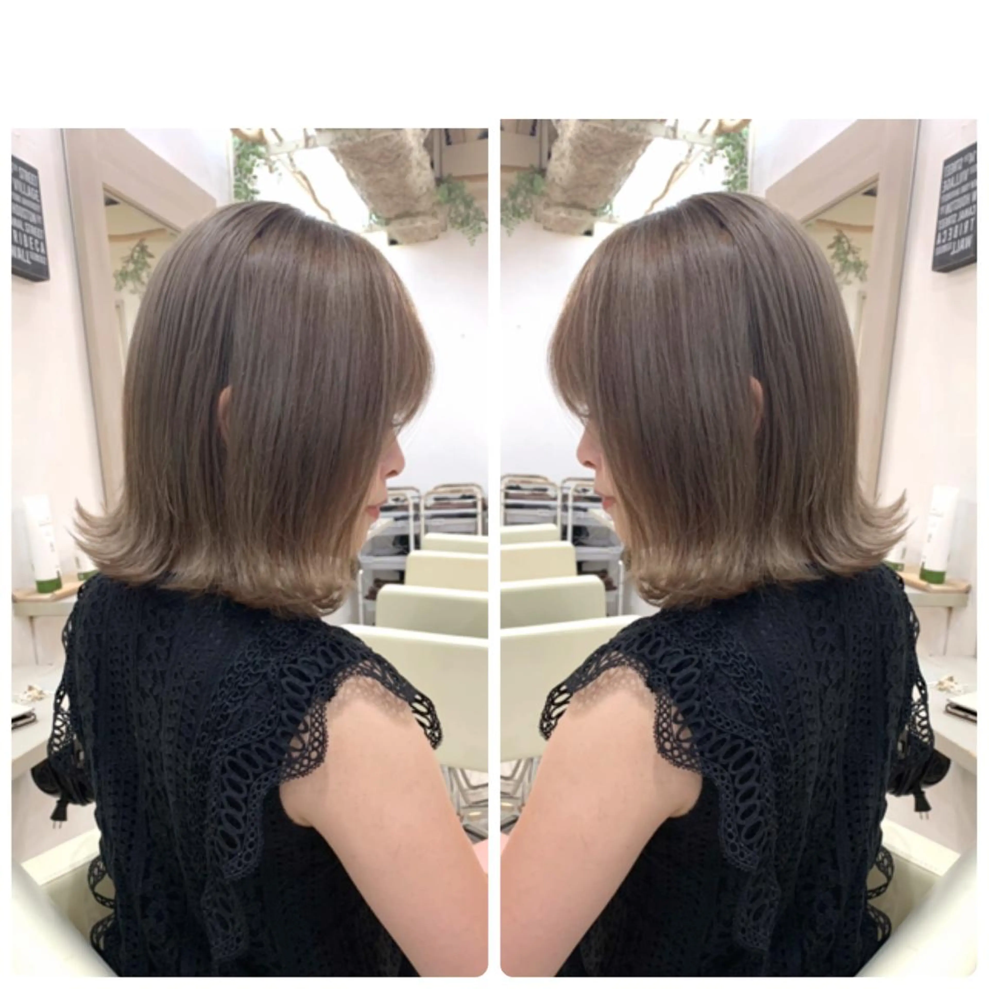 ミディアム カラー カット ヘアカラー 京都大人女性ショート 徒歩1分/秋山のヘアスタイル