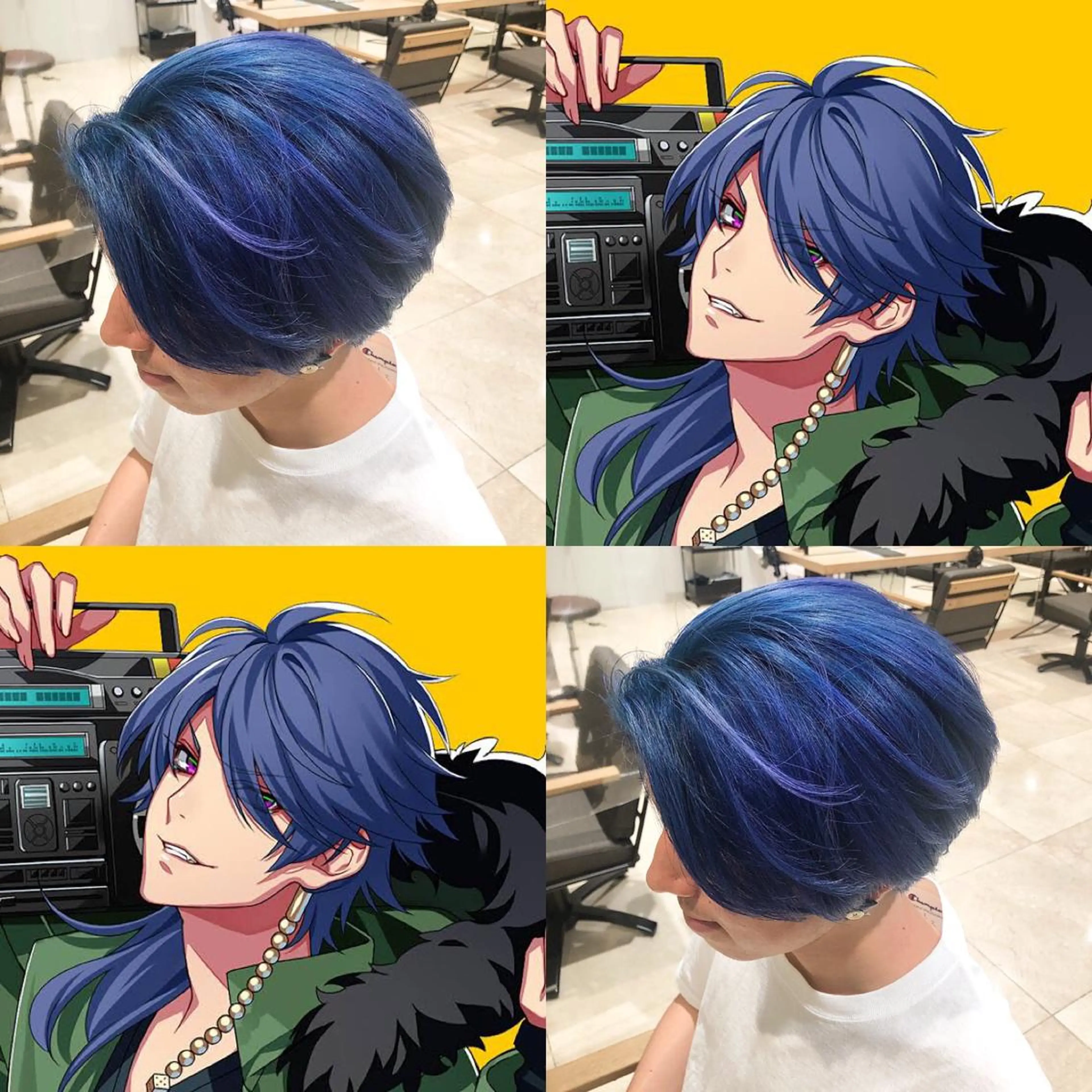 カラー ブリーチ ブルーカラー ハイトーンカラー 推しカラー✨ オタク美容師ユウカのヘアスタイル