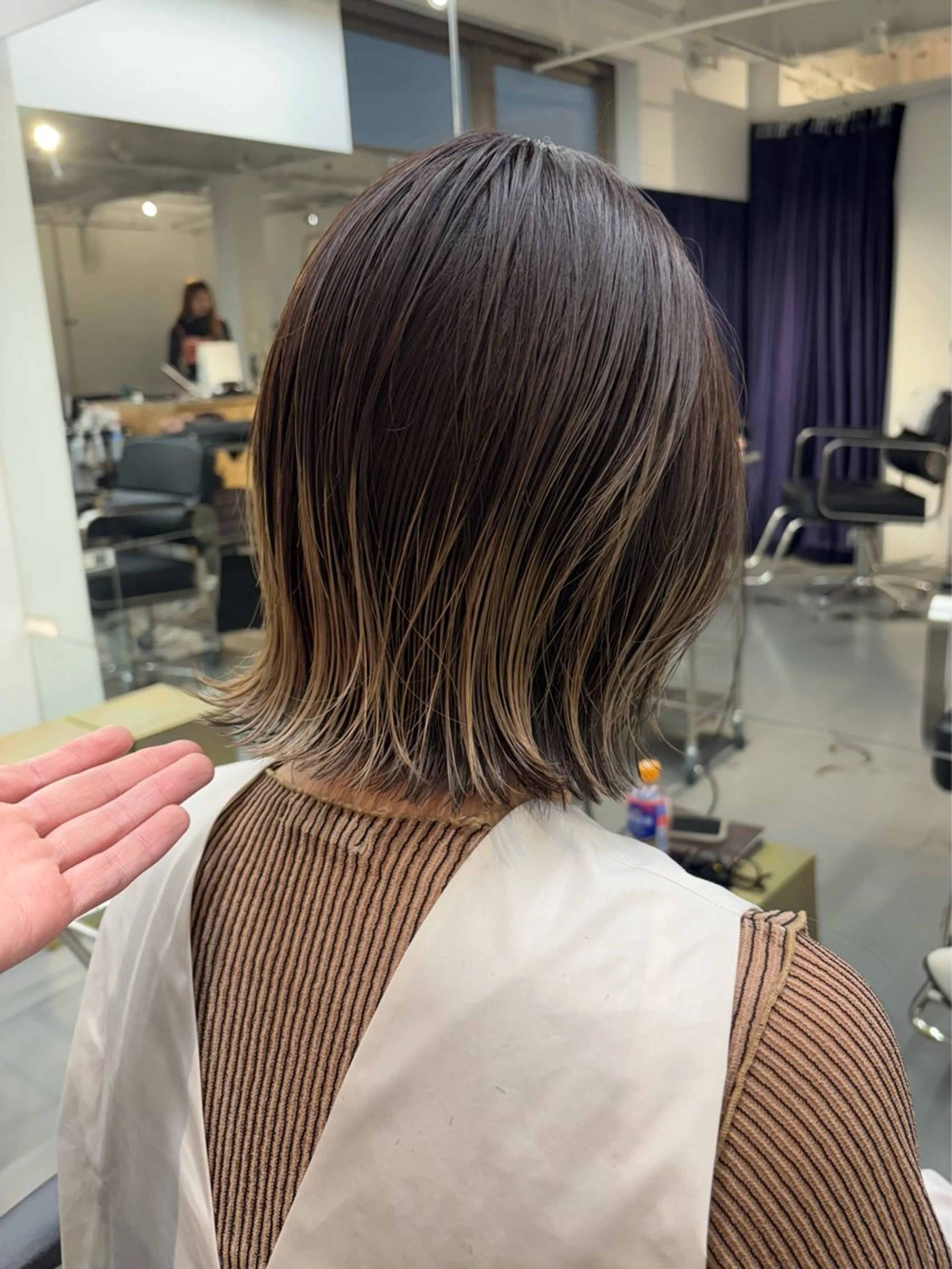 ミディアム カラー カット ヘアカラー トリートメント 村田 りょうやのヘアスタイル