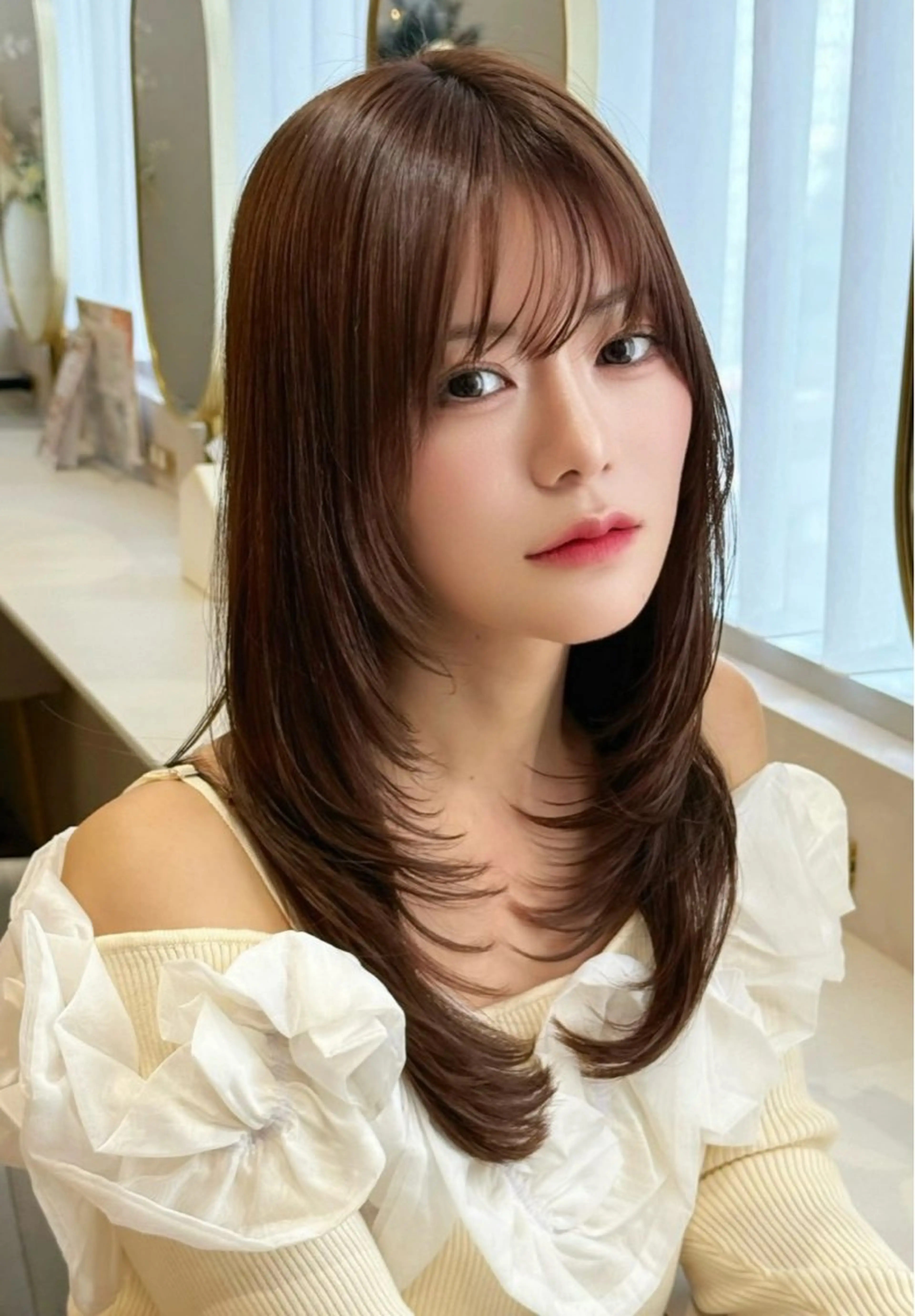 ロング カット ヘアカラー レイヤー/顔周り /ボブ/銀座/サラのヘアスタイル