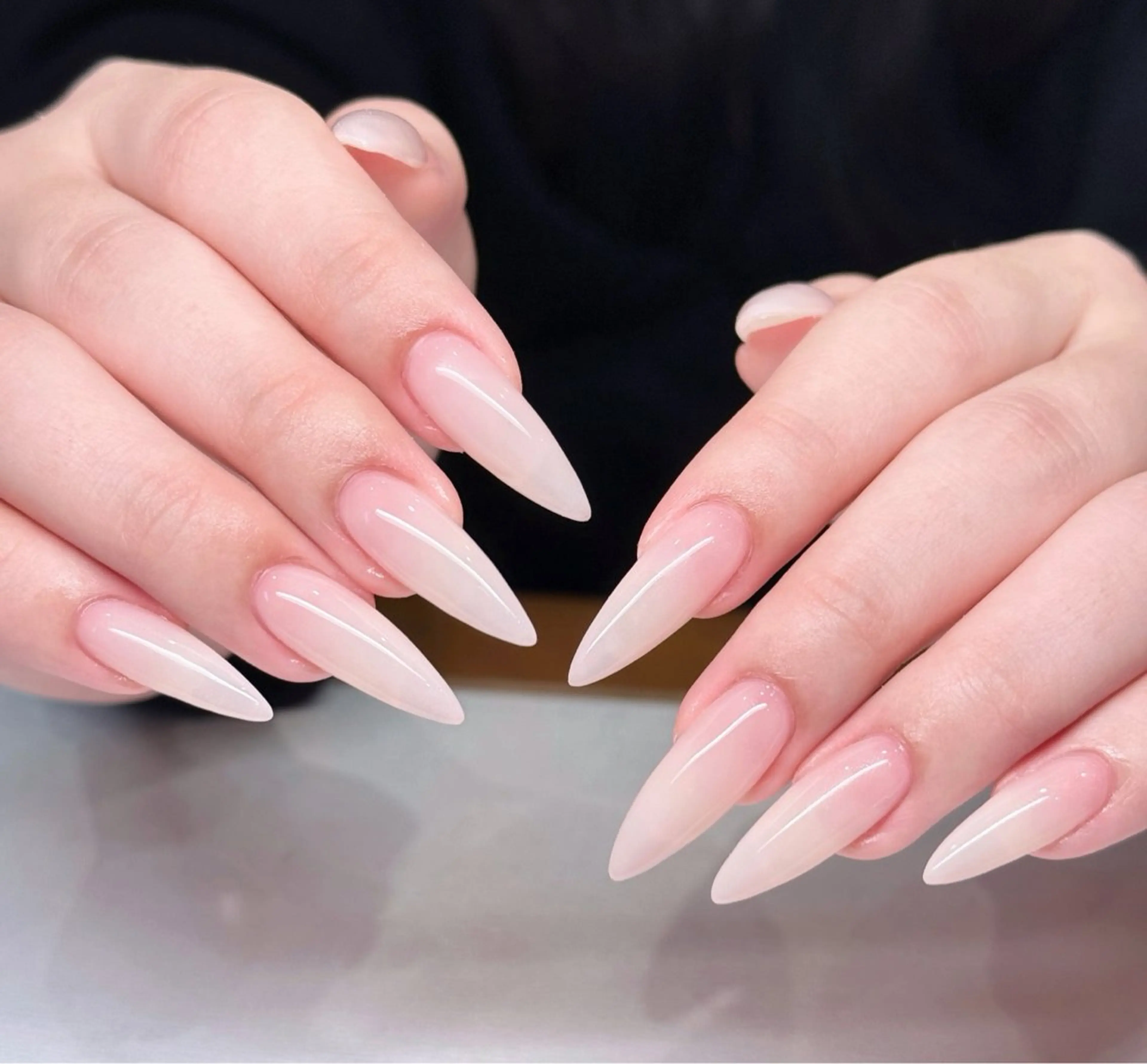 ネイル オーロラネイル ブルー チークネイル フットネイル フレンチネイル ハンドネイル HANA ハナのネイルデザイン