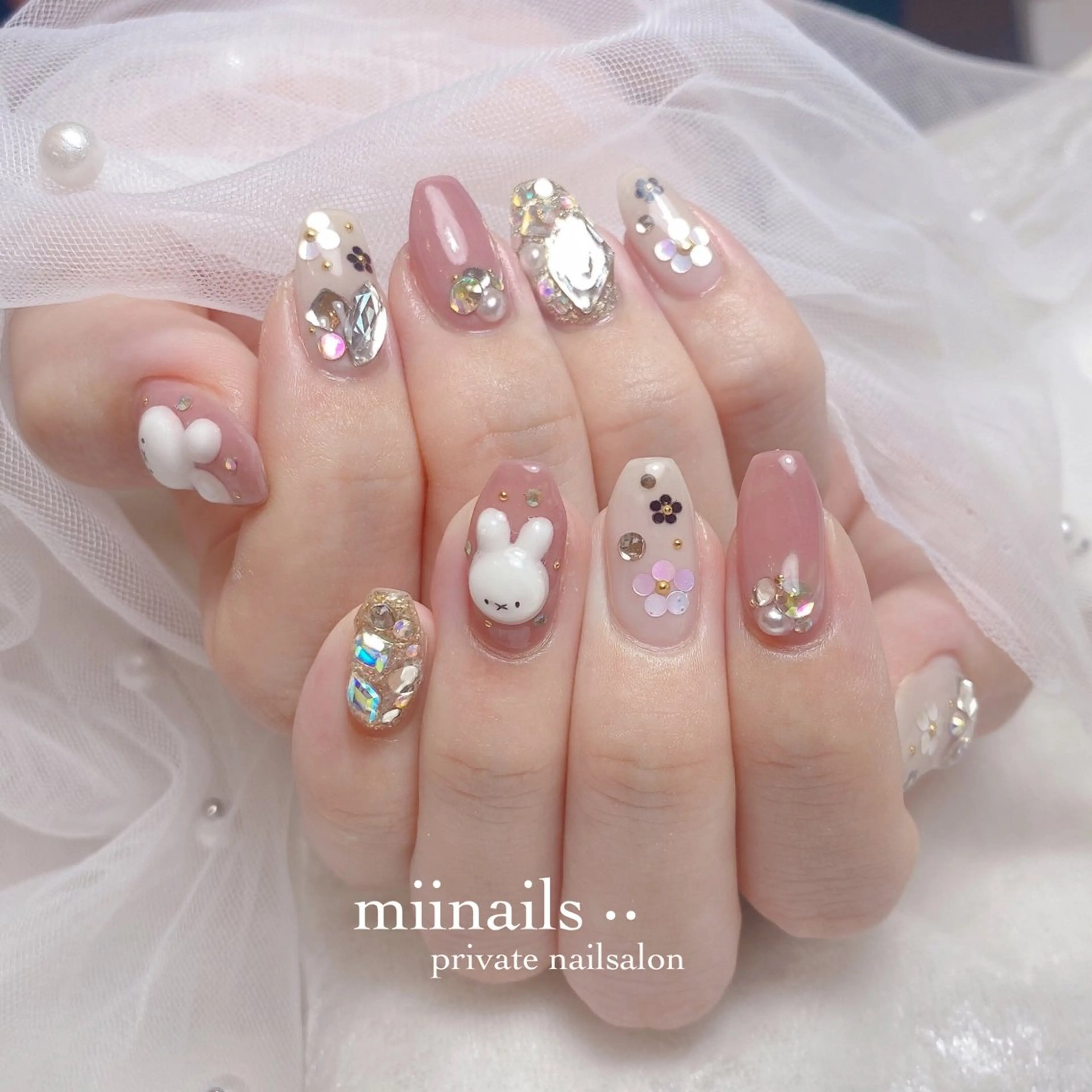 ネイル フレンチネイル 韓国ネイル ワンホンネイル ハンドネイル nailsalon miinailsのネイルデザイン
