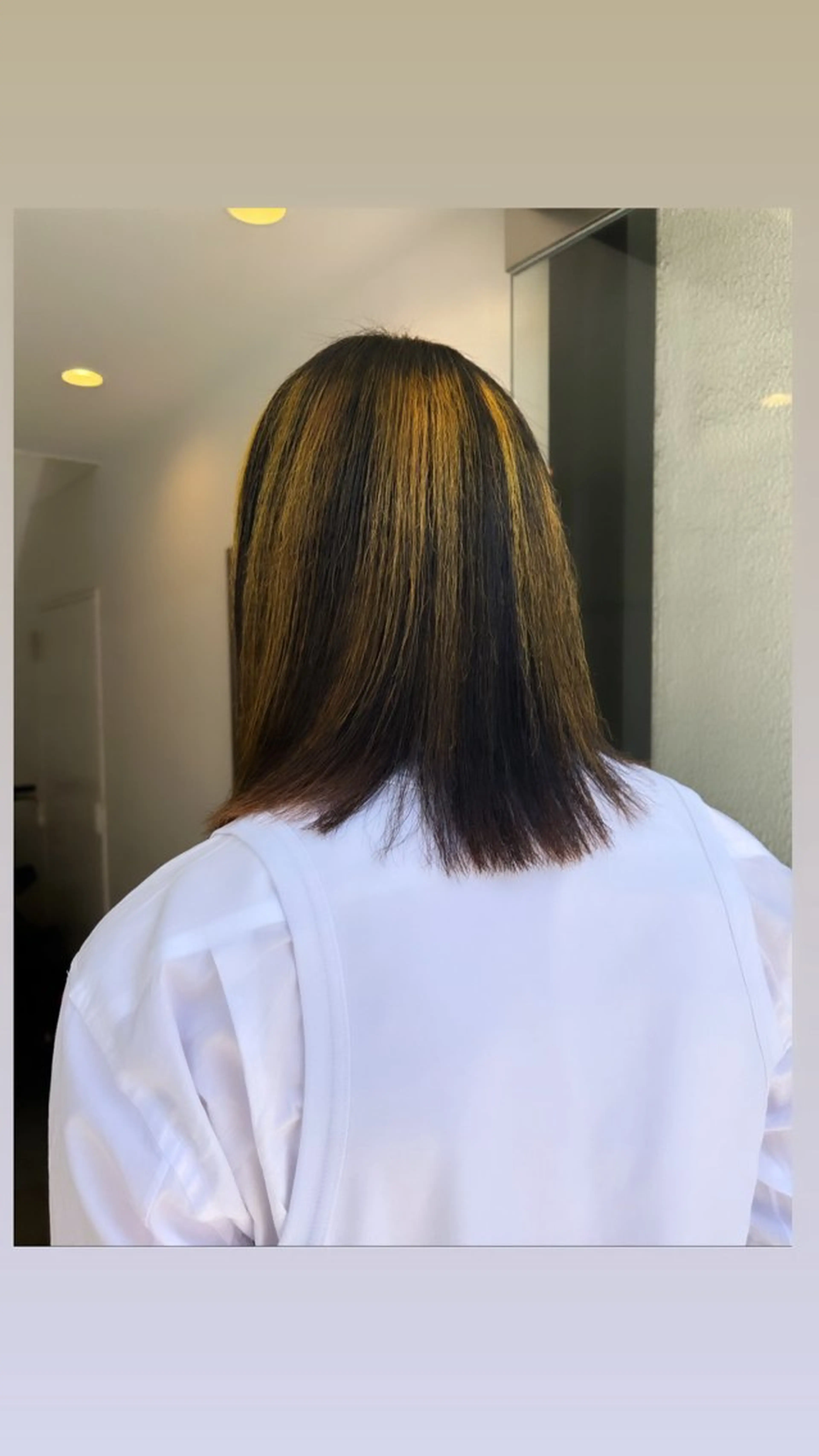 ミディアム ハイライト hen所属・心斎橋/レイヤー/ ブリーチ/モエのヘアスタイル