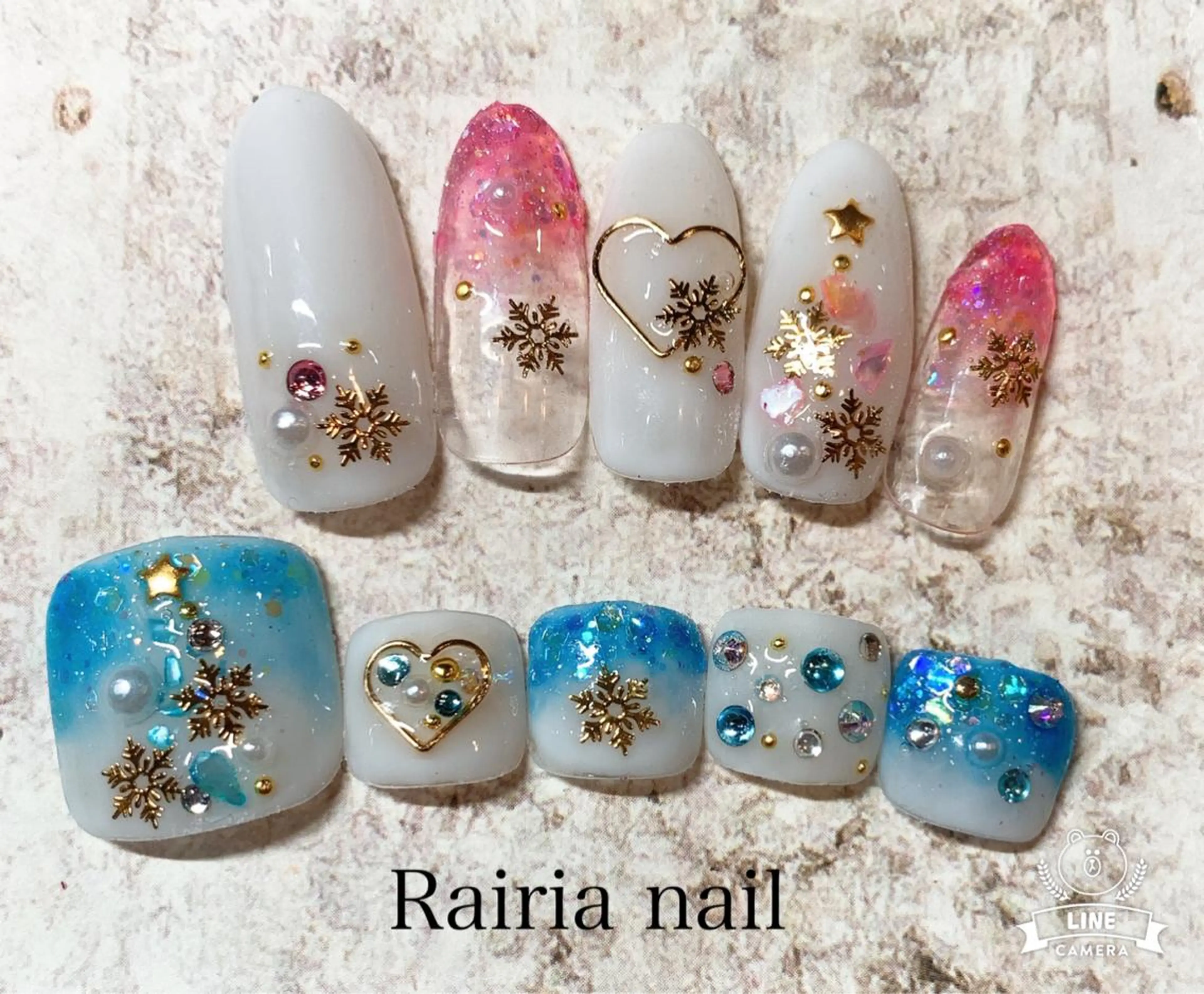 ネイル アートネイル ジェルネイル パラジェル 冬ネイル Rairia nail本八幡店のネイルデザイン