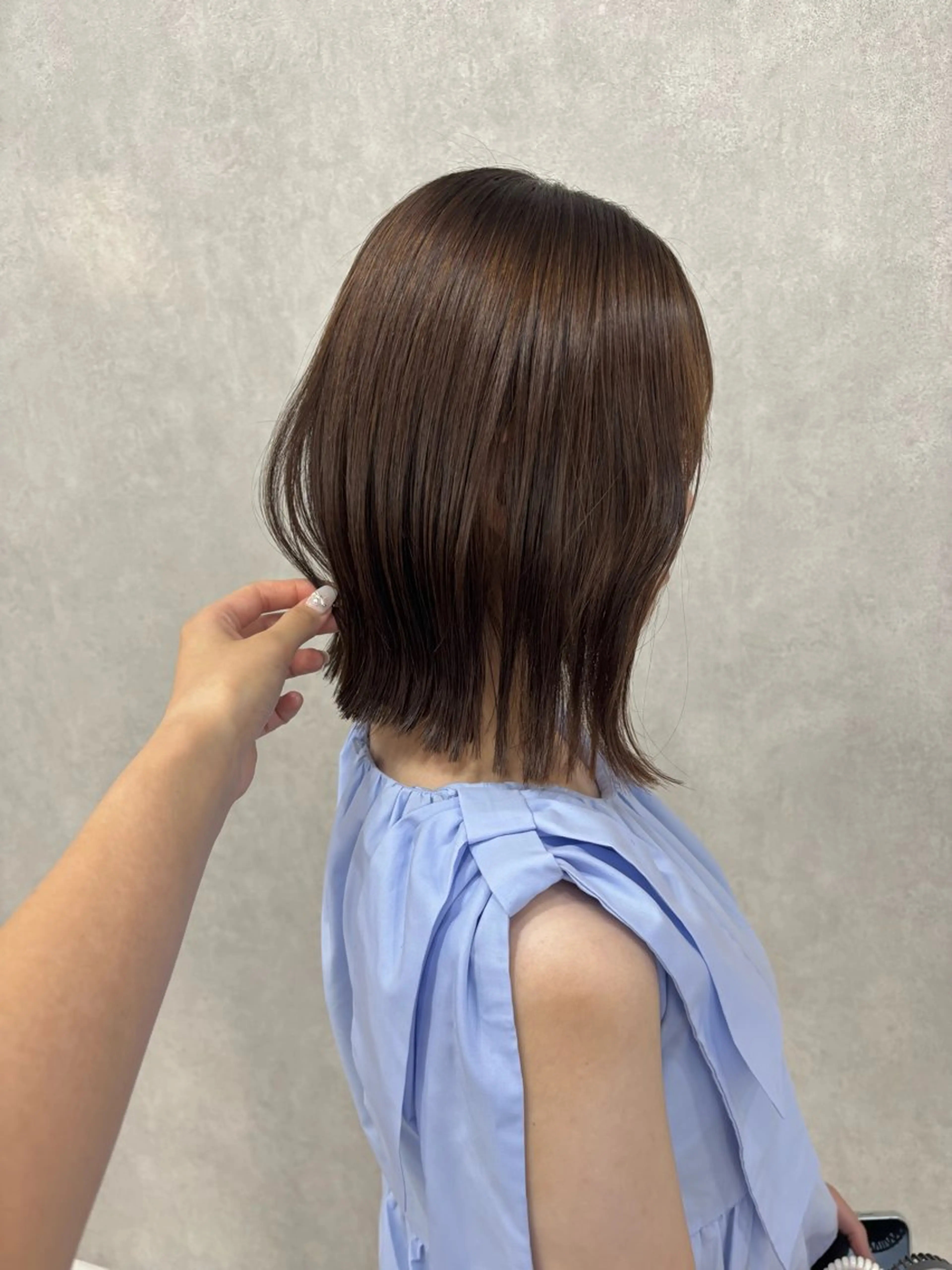 セミロング カラー カット ヘアカラー トリートメント Megu/ベージュ/ 透明感カラーのヘアスタイル