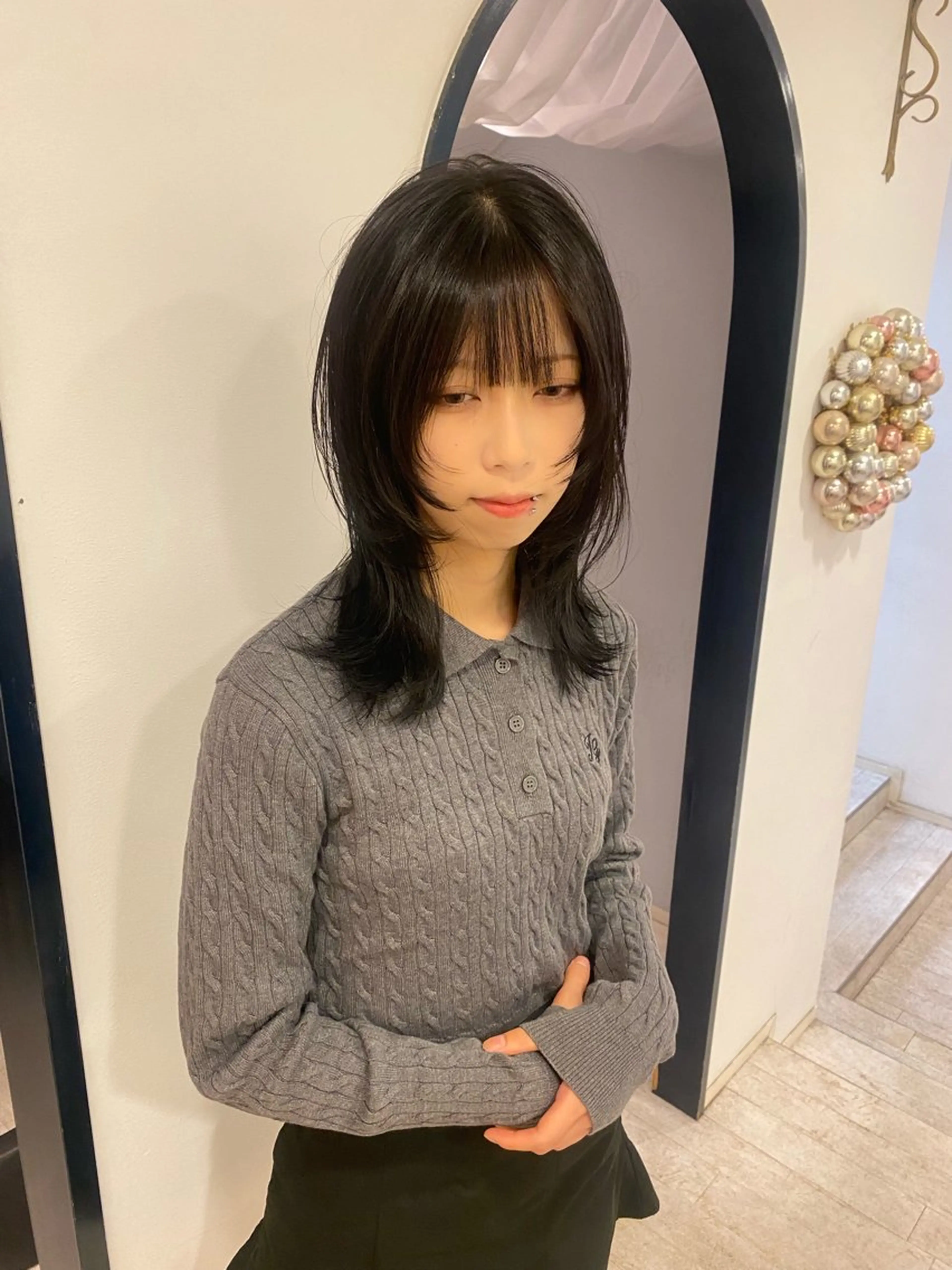 ミディアム カラー 黒髪 ウルフカット カット ヘアカラー トリートメント ブリーチ特化型🐯 Lita -ゆうや-のヘアスタイル