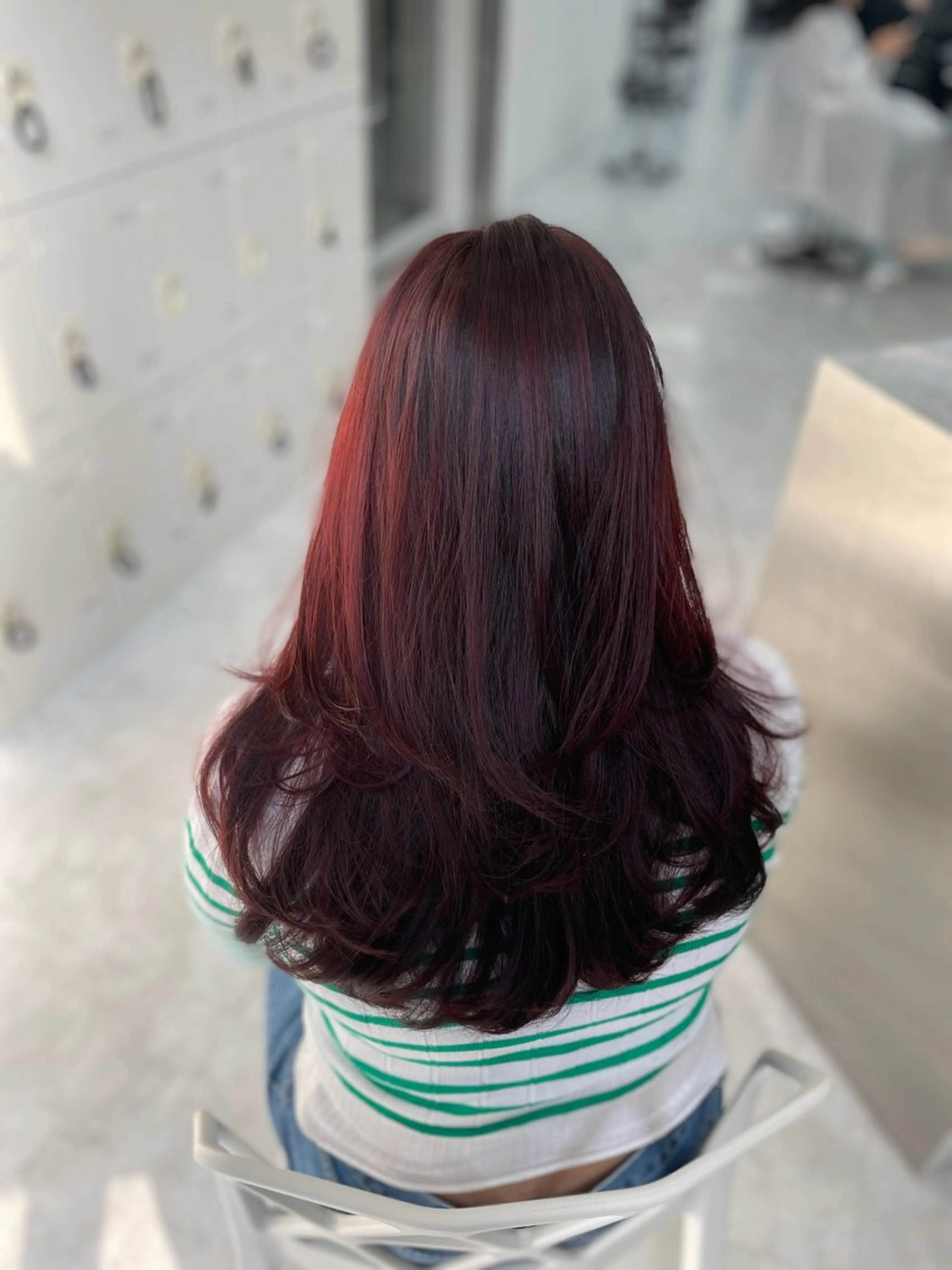 セミロング カット ヘアカラー MOE 福岡韓国ヘア✧︎のヘアスタイル