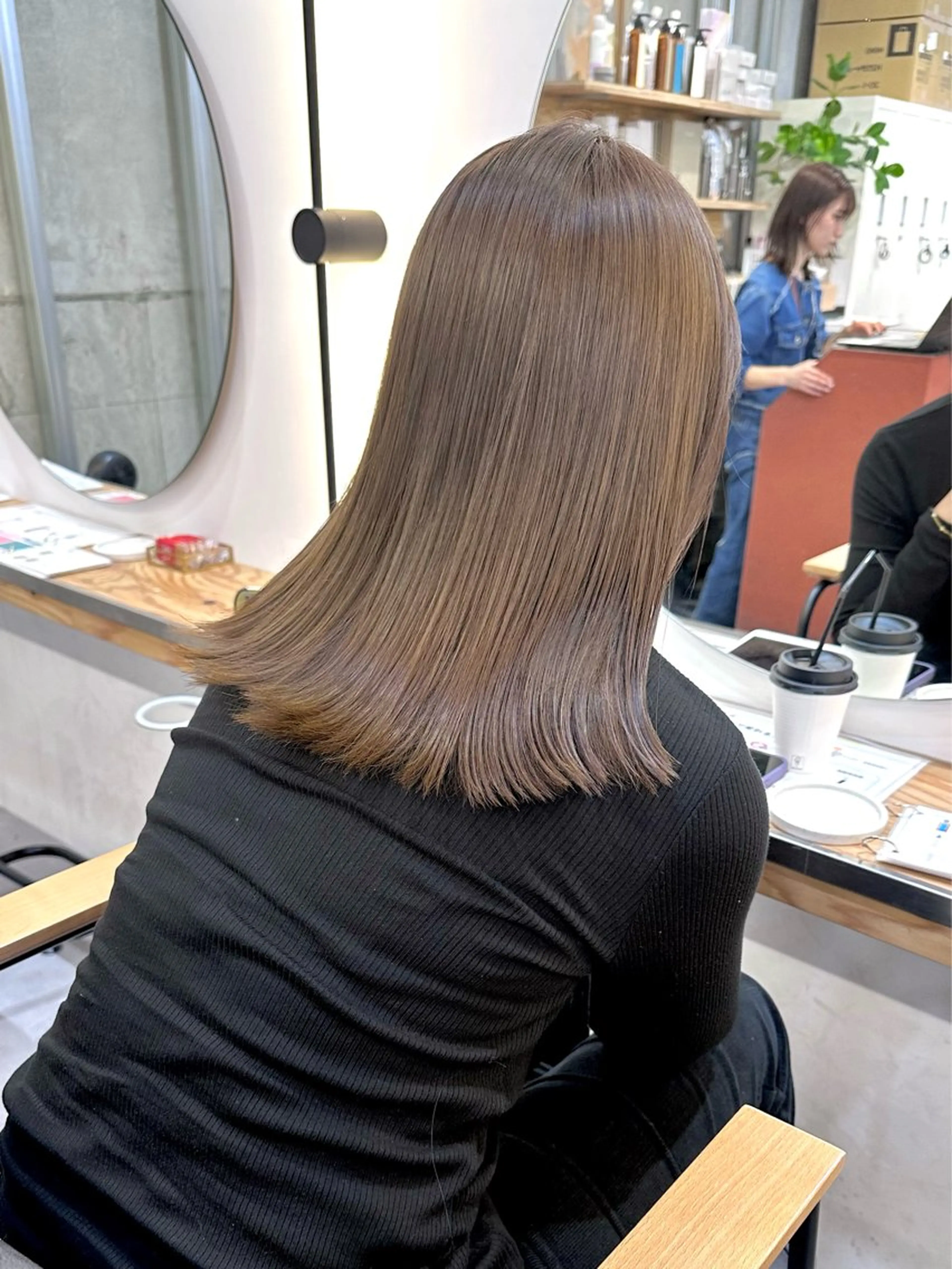 セミロング カラー ace share salon 梅田店所属・吉田勇人/ブリーチ なしダブルカラー🩵のヘアスタイル