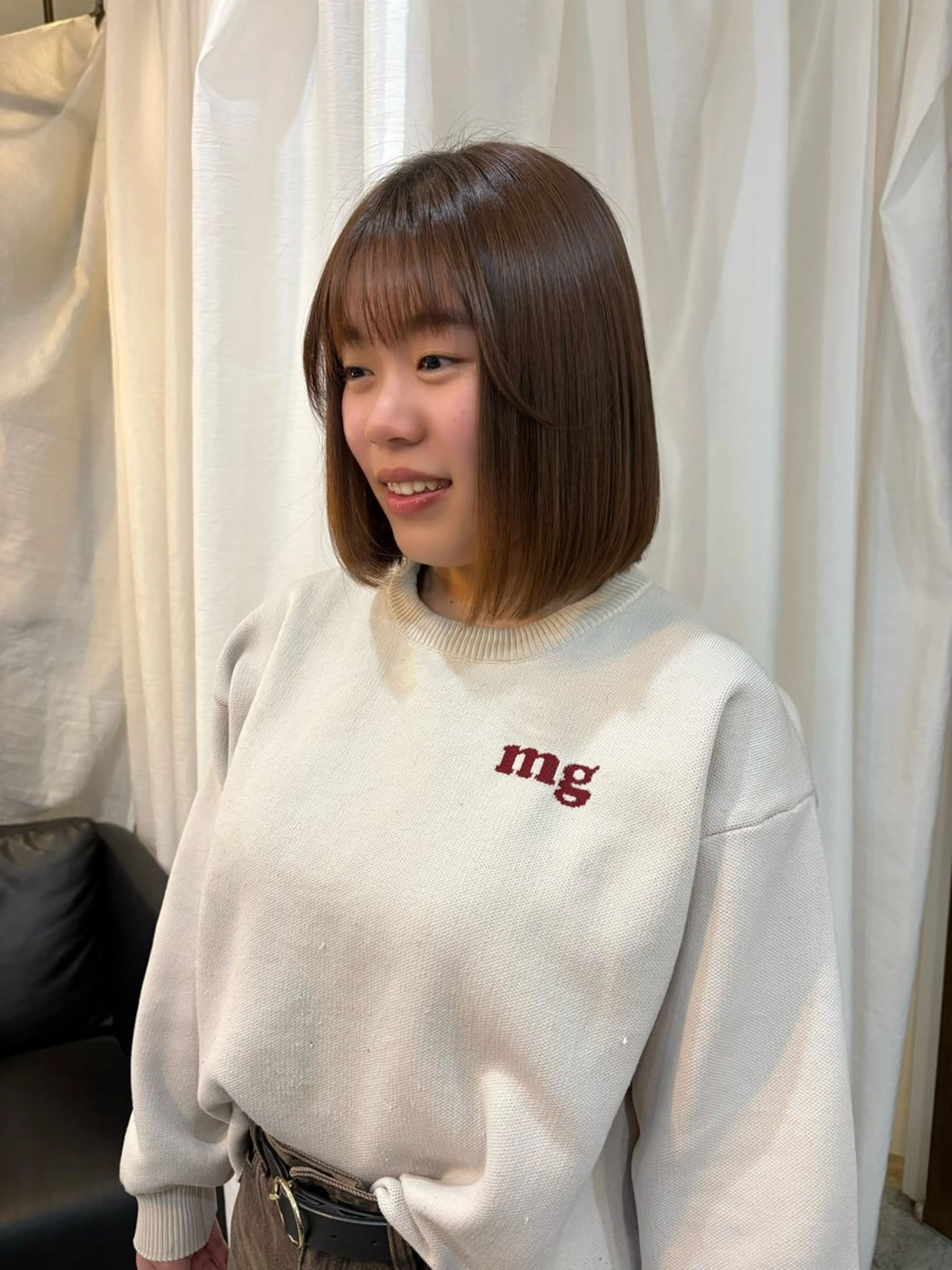 ショート ボブ 髪質改善 カット 縮毛矯正 顔周りカット ピンク カラー♡りりのヘアスタイル