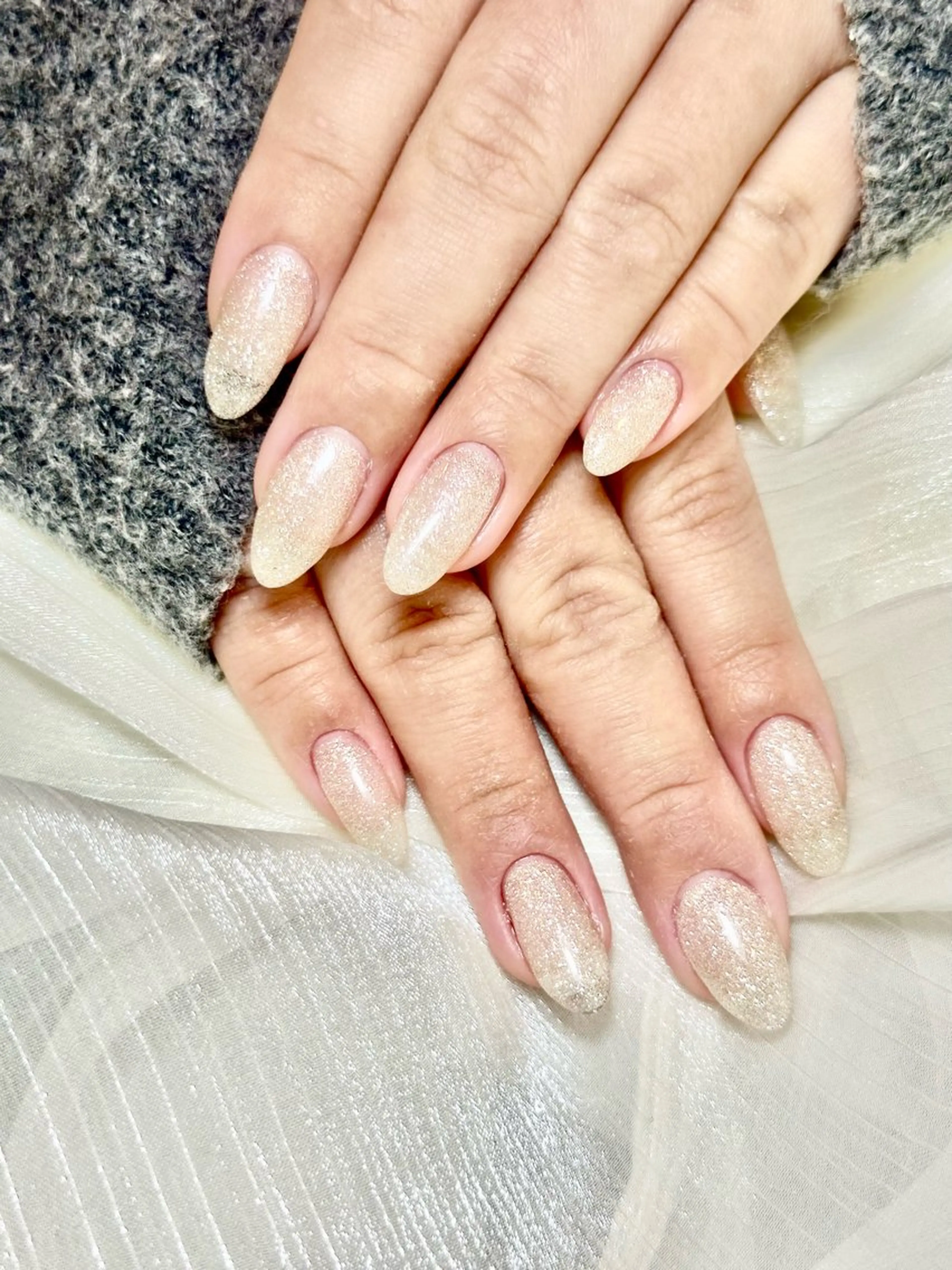 ネイル ラメ(グリッター) ワンカラーネイル ハンドネイル Re :eight Nail所属・NISHIOKA FUKUMIのネイルデザイン