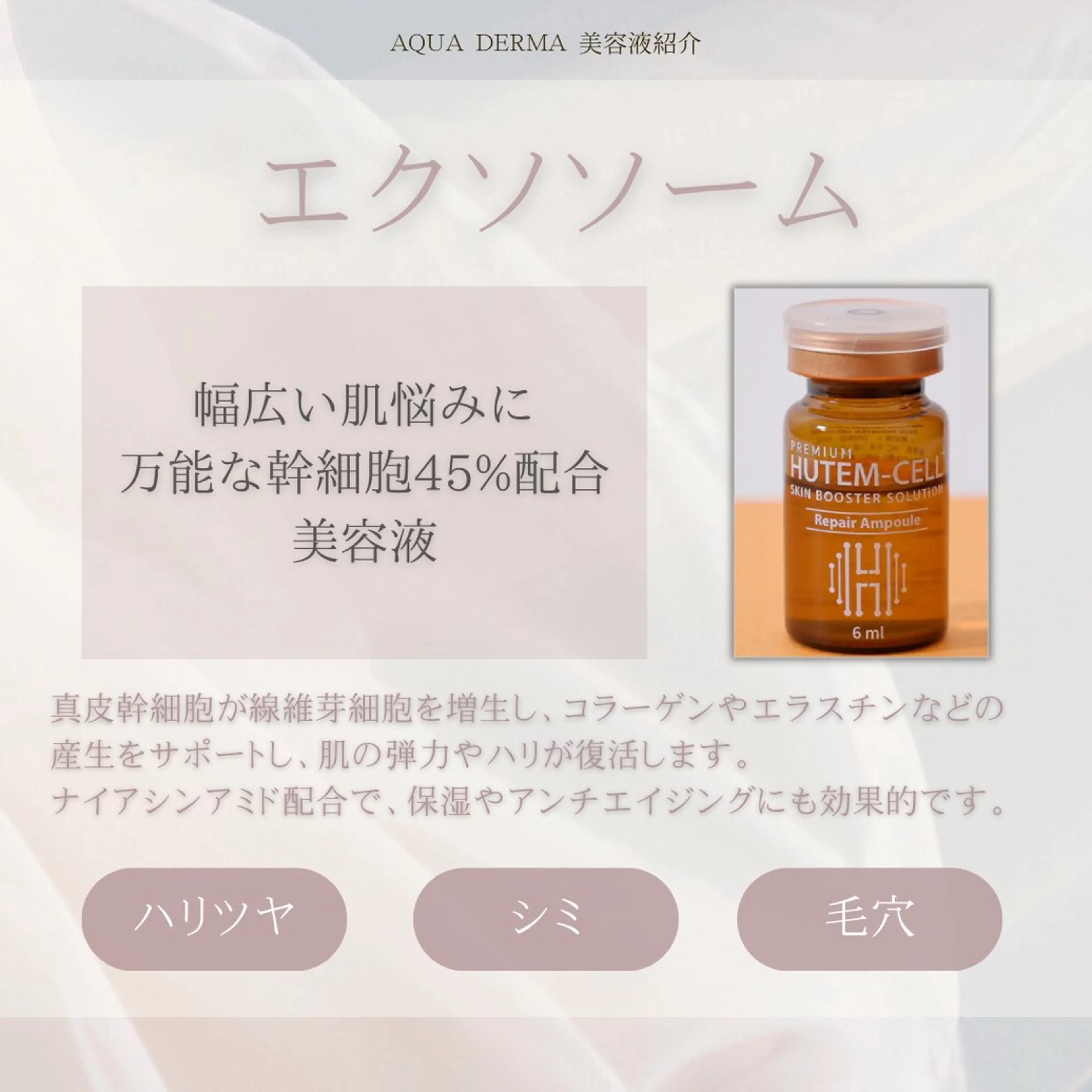 アクアダーマ×美容液導入(ヒト幹細胞)の写真