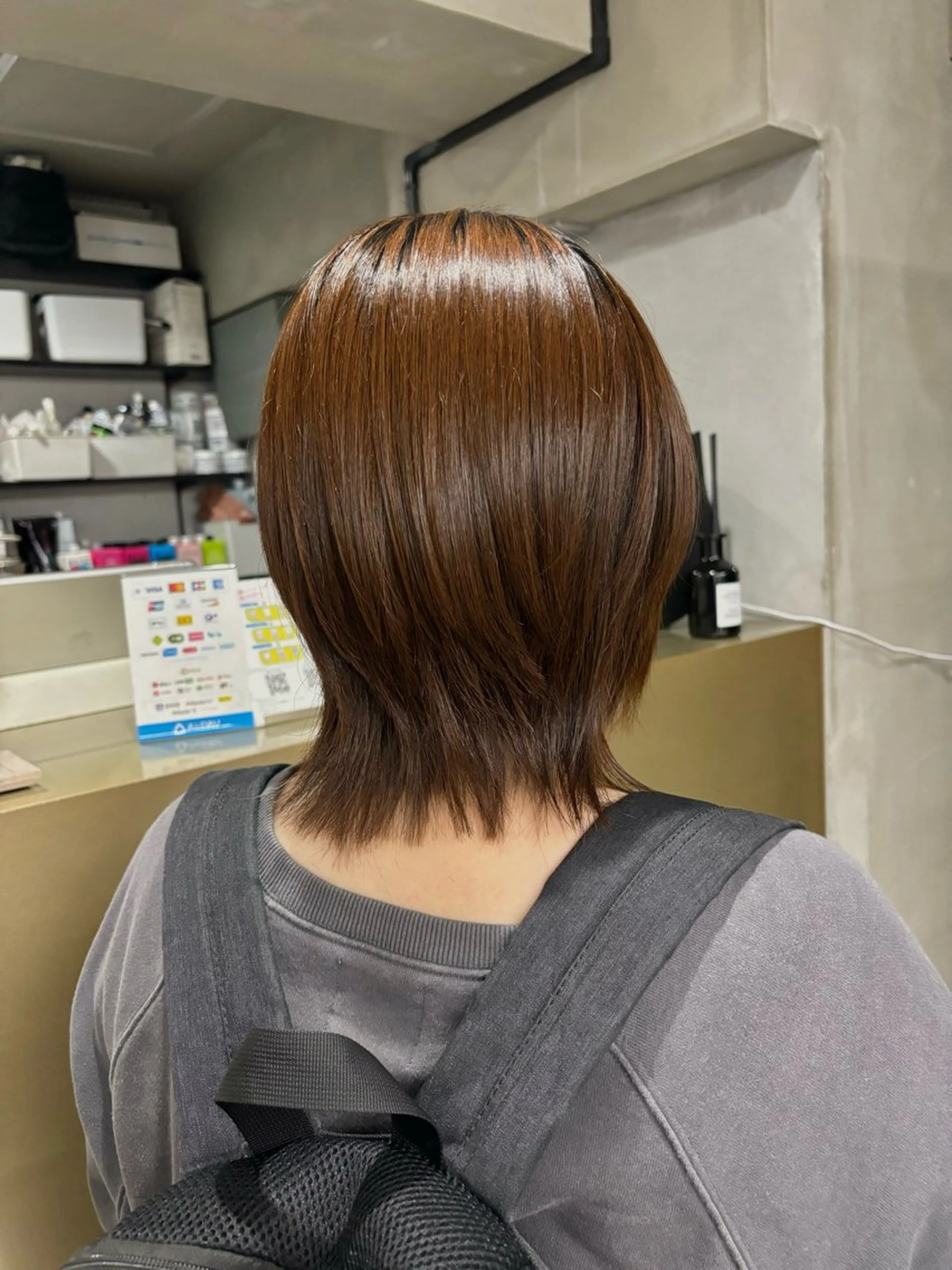 ミディアム 顔周りカット レイヤーカット ウルフカット 田代 佳穂のヘアスタイル
