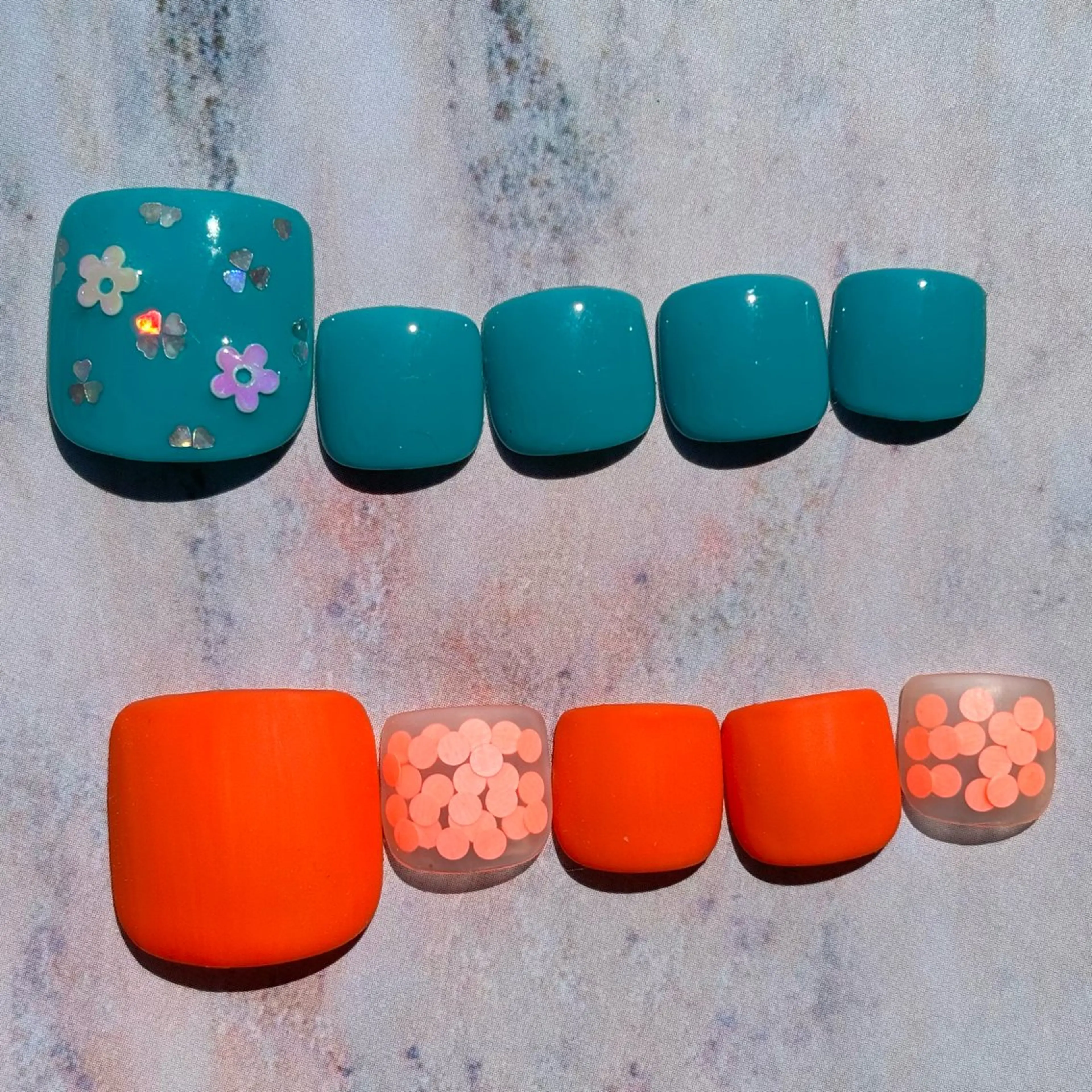 ネイル ブルー マットネイル オレンジ 伊藤 貴恵のネイルデザイン