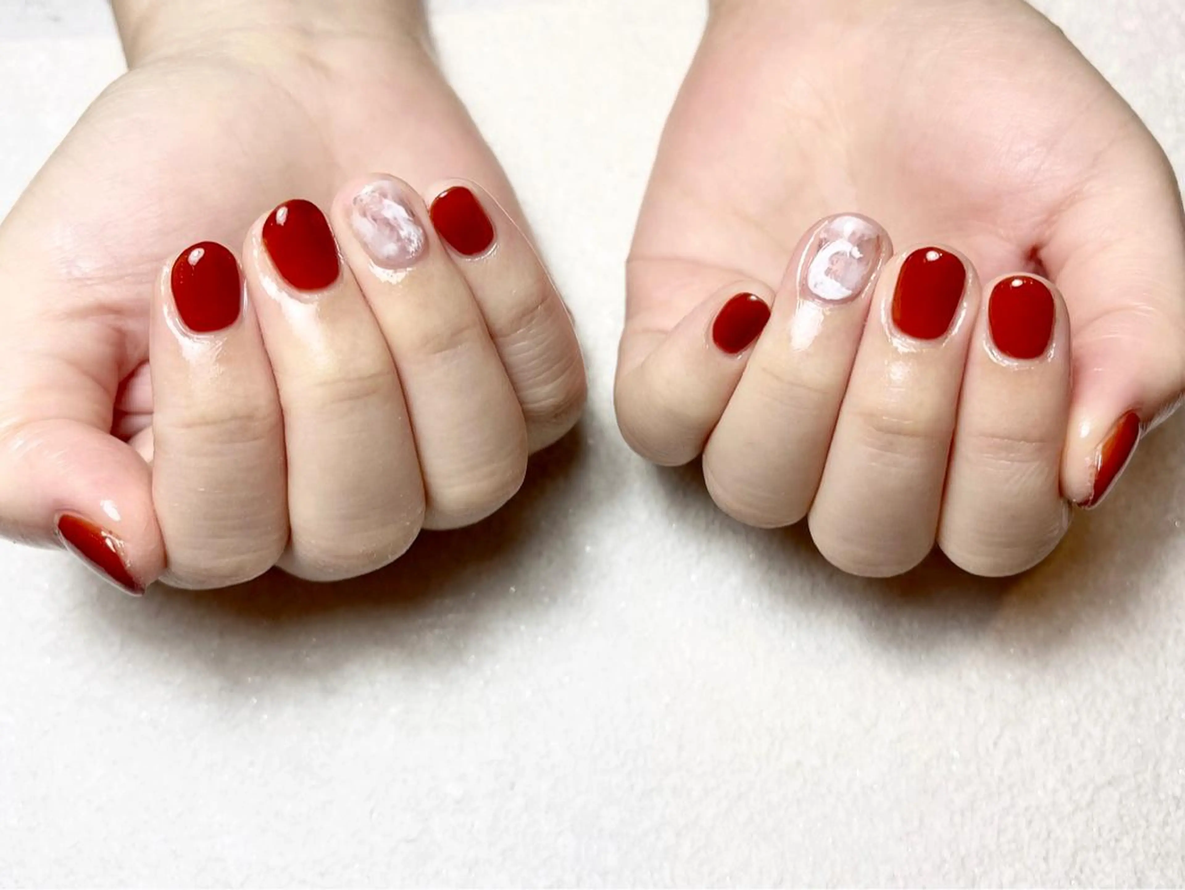 ネイル ブラウン ニュアンスネイル ピンク irono .のネイルデザイン