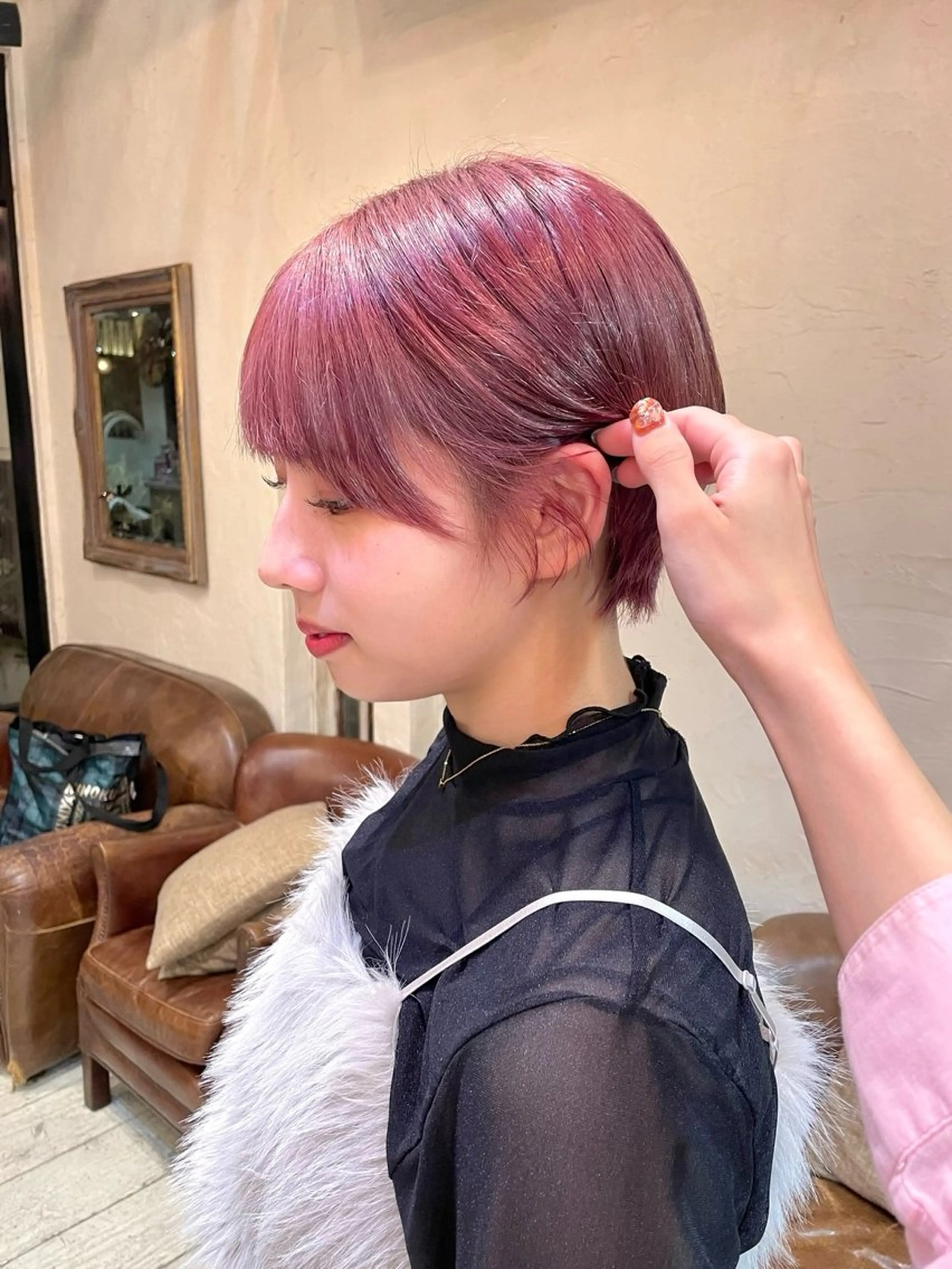 ショート カラー Luce横浜店所属・yuu 🪴 透明感 カラー/メンズパーマのヘアスタイル