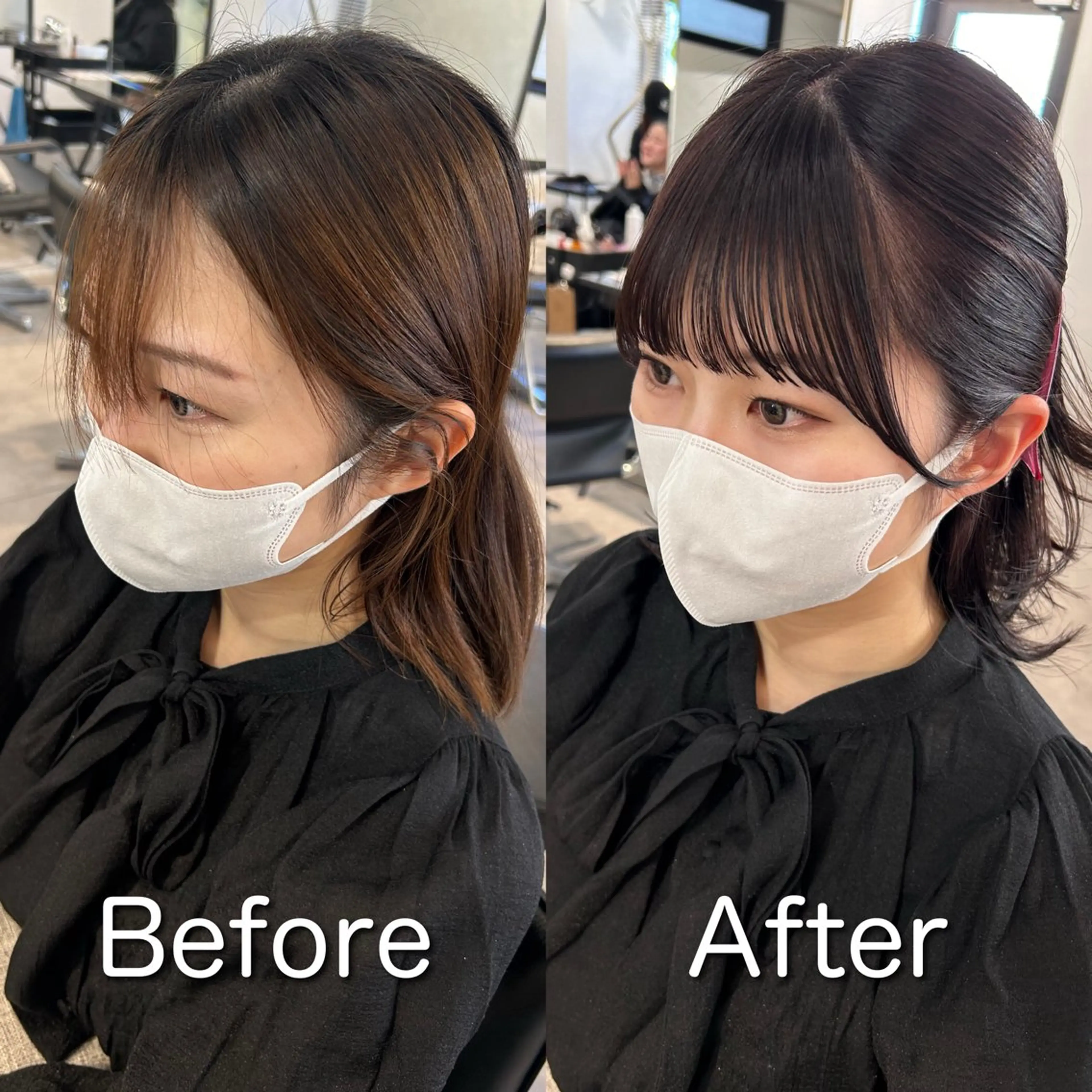 ミディアム 顔周りカット カット ❤️ショートカット ・顔周りカット❤️のヘアスタイル