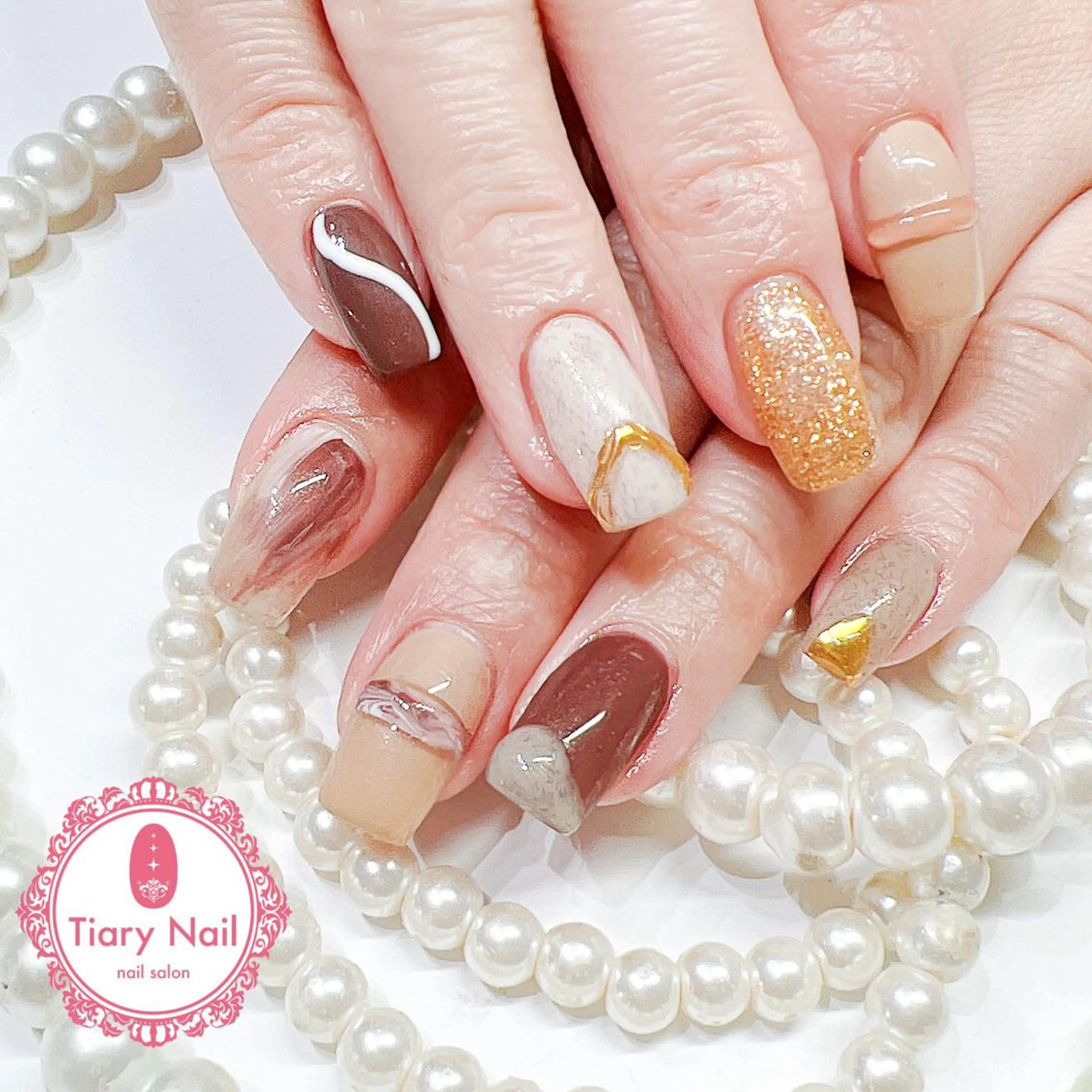 ネイル 桜ネイル 成人式 長さ出し フラッシュネイル フットネイル ハンドネイル 💗🪽Tiary Nail🪽💗のネイルデザイン