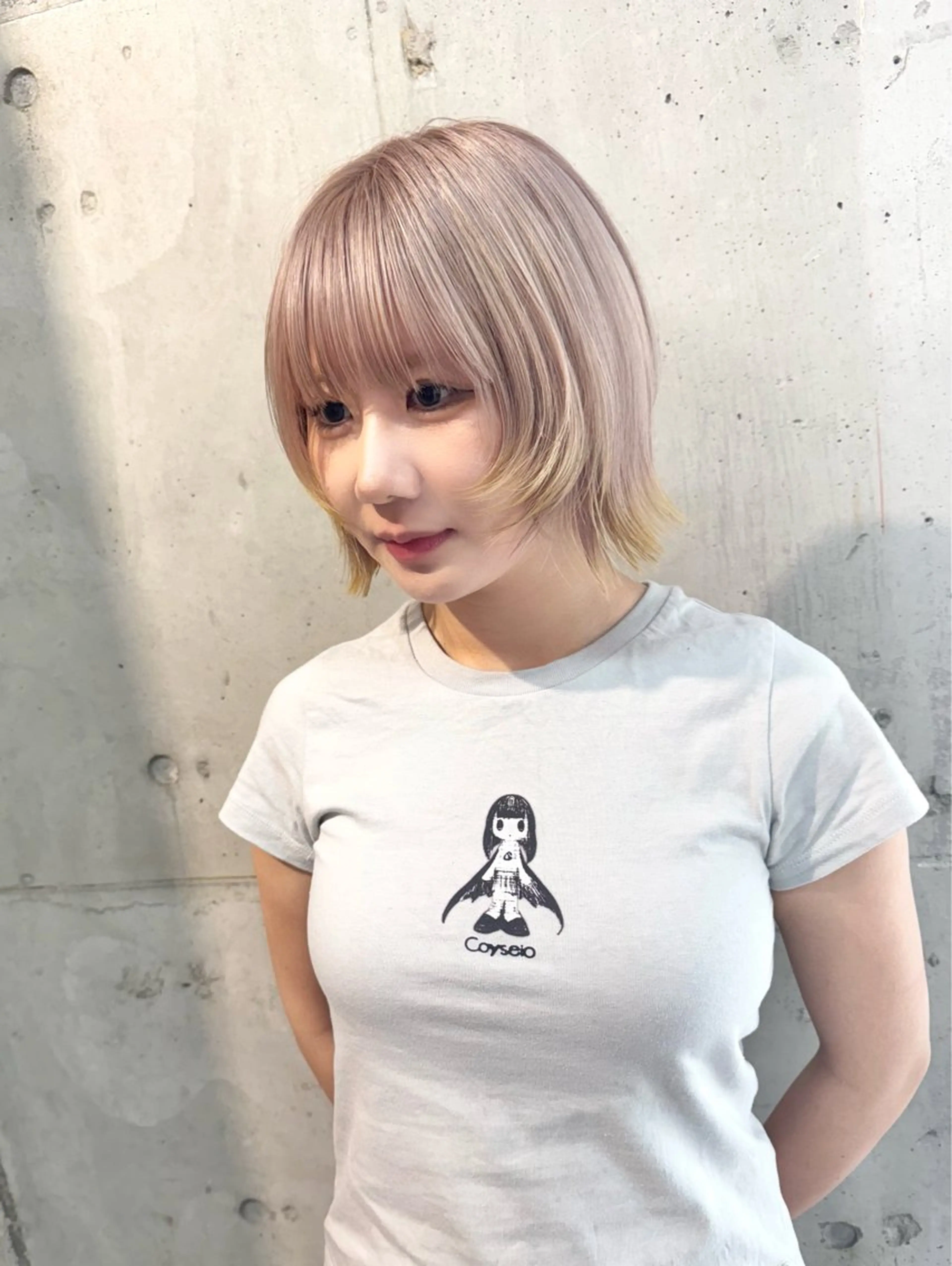 ショート カラー バレイヤージュ ブリーチ ケアブリーチ ハイライトカラー インナーカラー ヘアカラー トリートメント lani ブリーチ /ダブルカラーのヘアスタイル