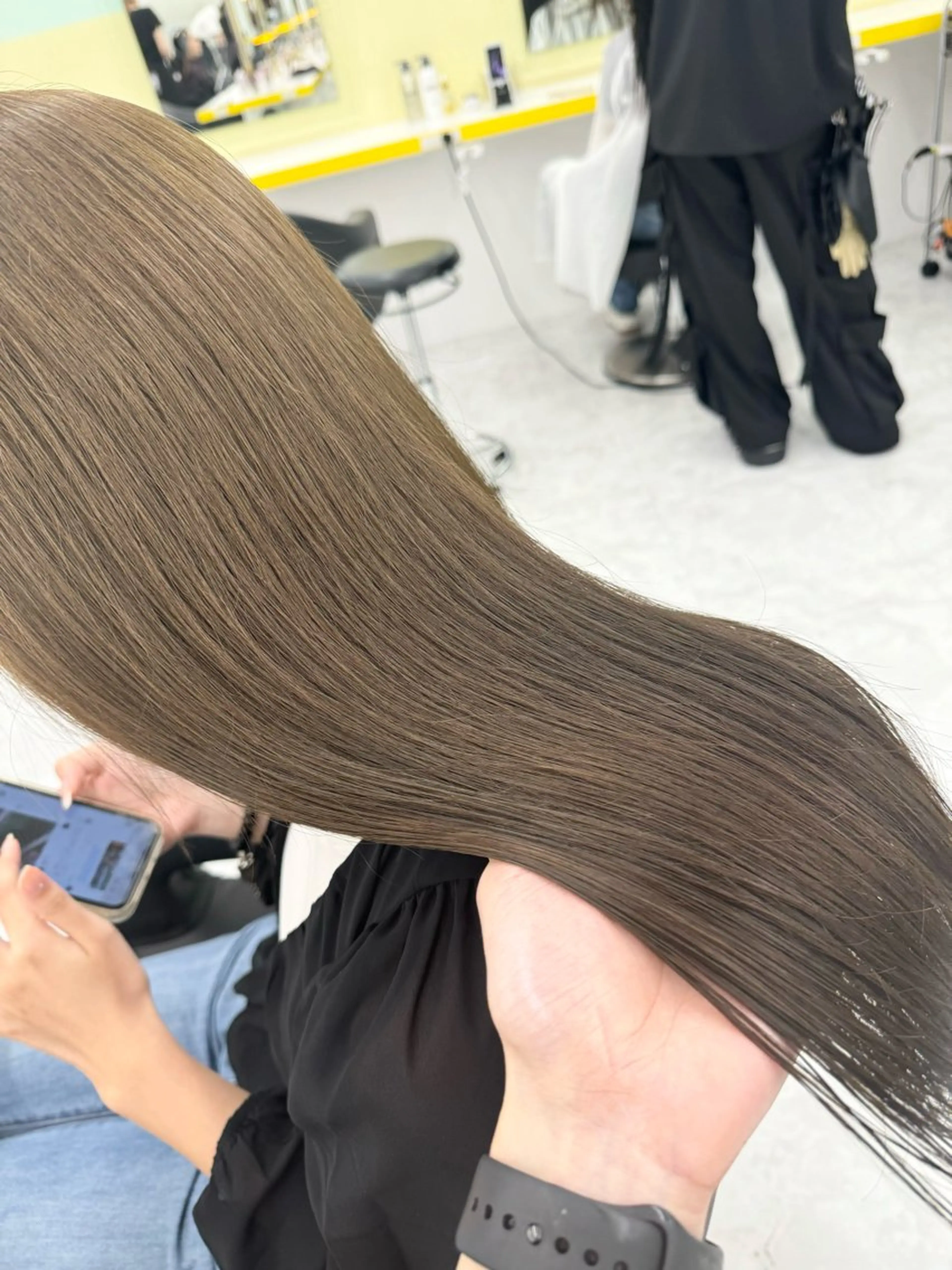 ロング カラー ヘアアレンジ ヘアカラー トリートメント ヘッドスパ ヘアセット ☁️トレンド✖️ 透明感☁️りくのヘアスタイル