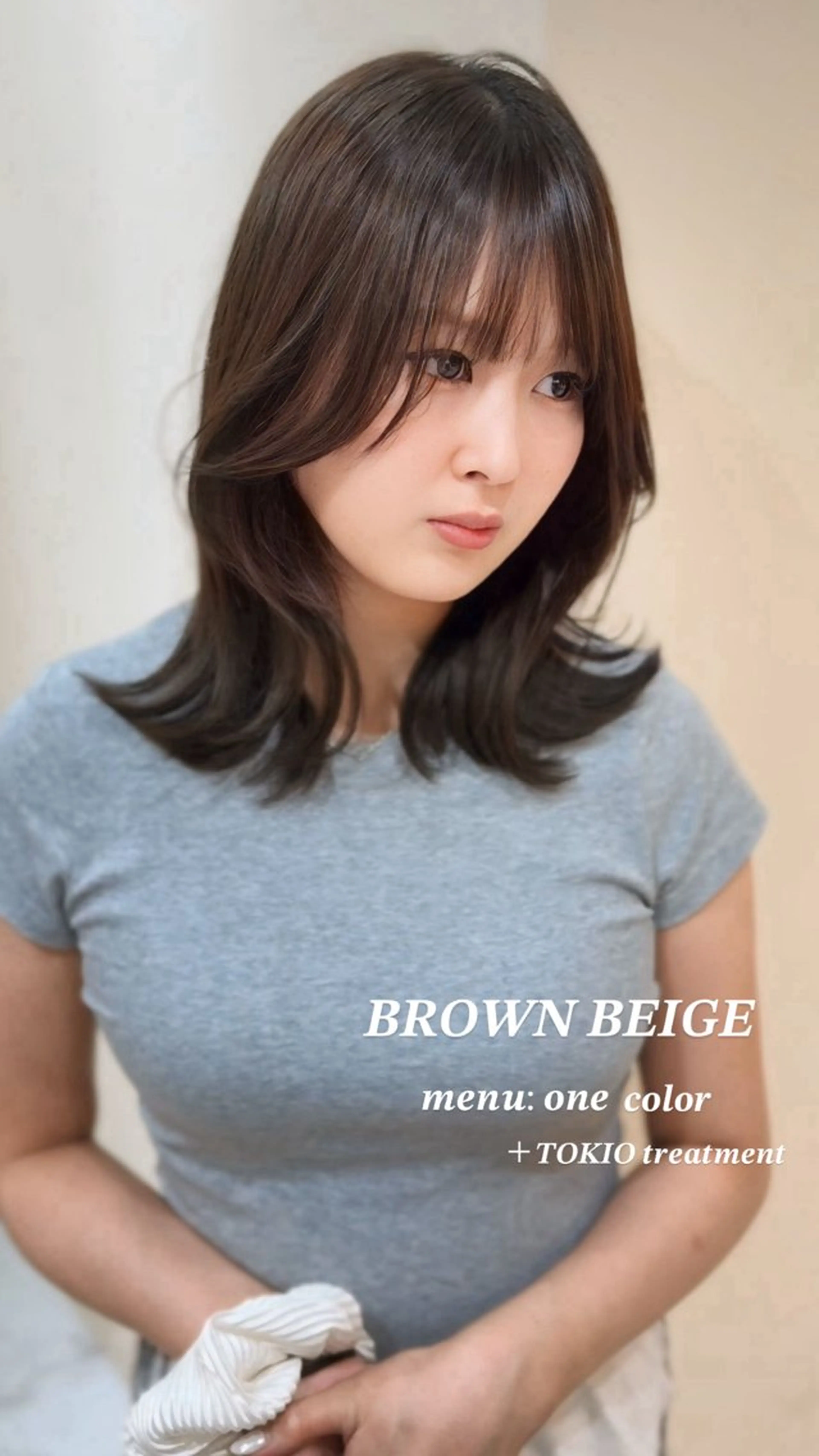 ミディアム カラー ヘアカラー トリートメント ワンホン×髪質改善 つのーか🩶‪🫧のヘアスタイル