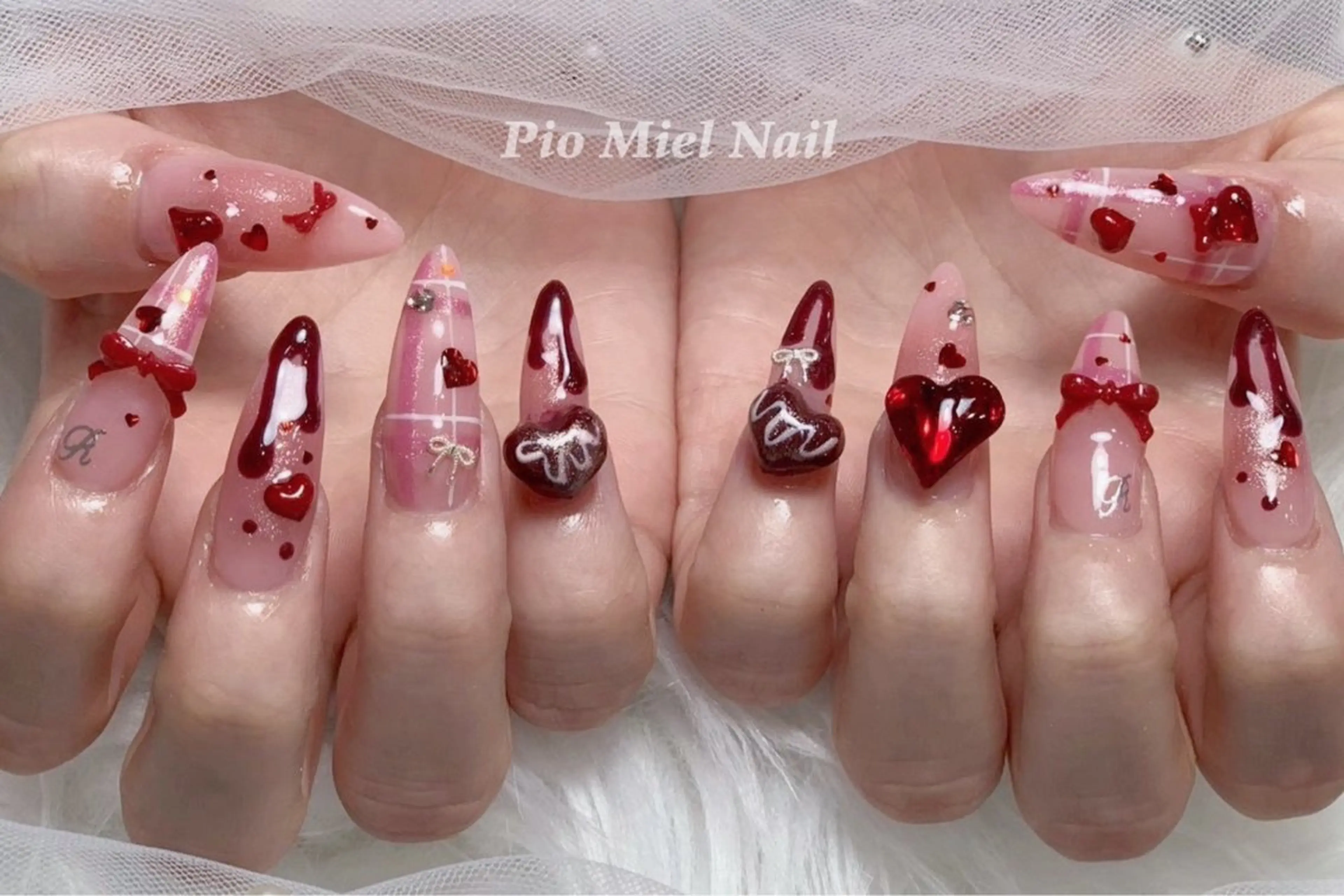 ネイル ハンドネイル HANA 長さだしのネイルデザイン