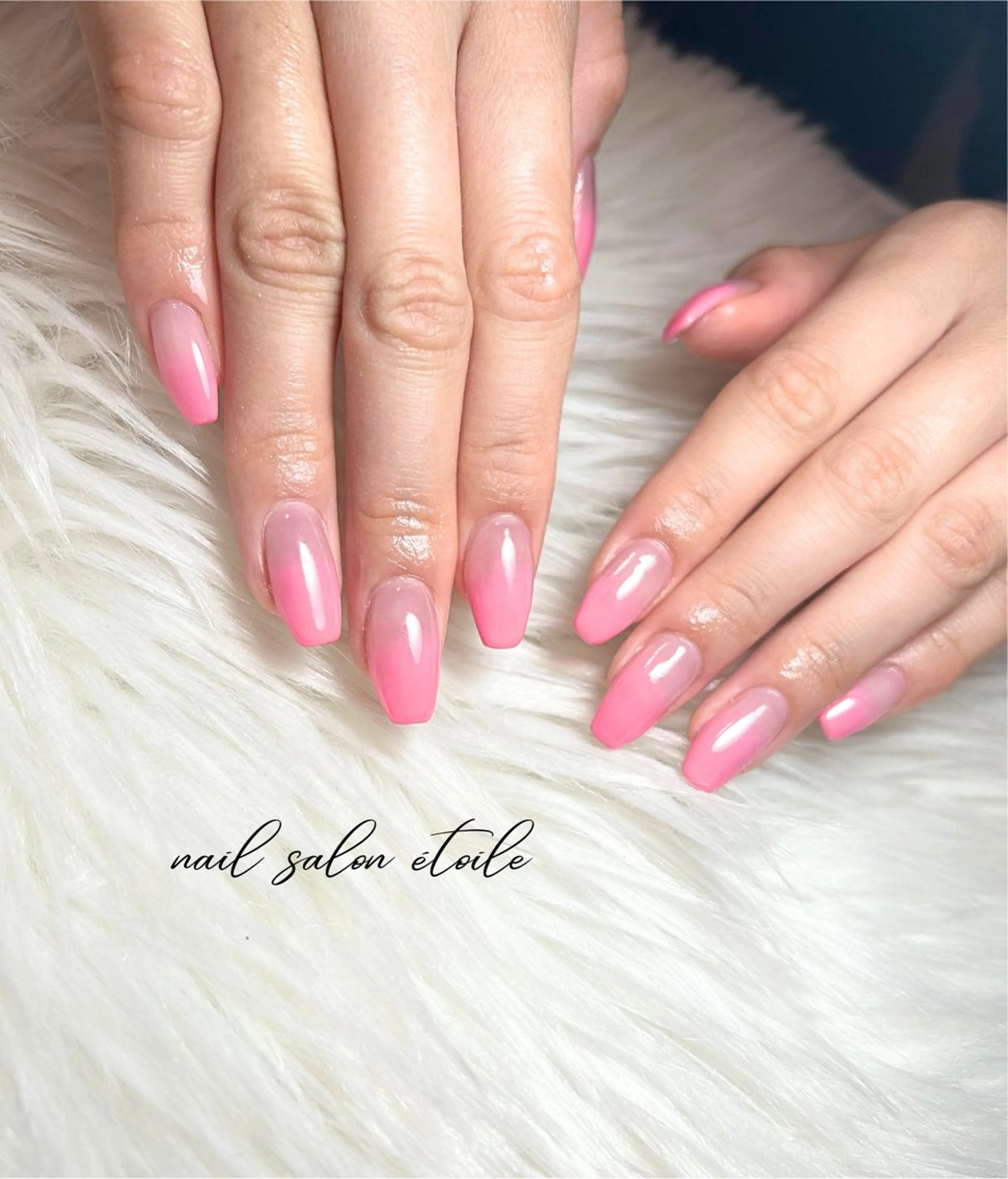 ネイル グラデーション ピンク シンプルネイル 春ネイル ハンドネイル nail salon étoileのネイルデザイン