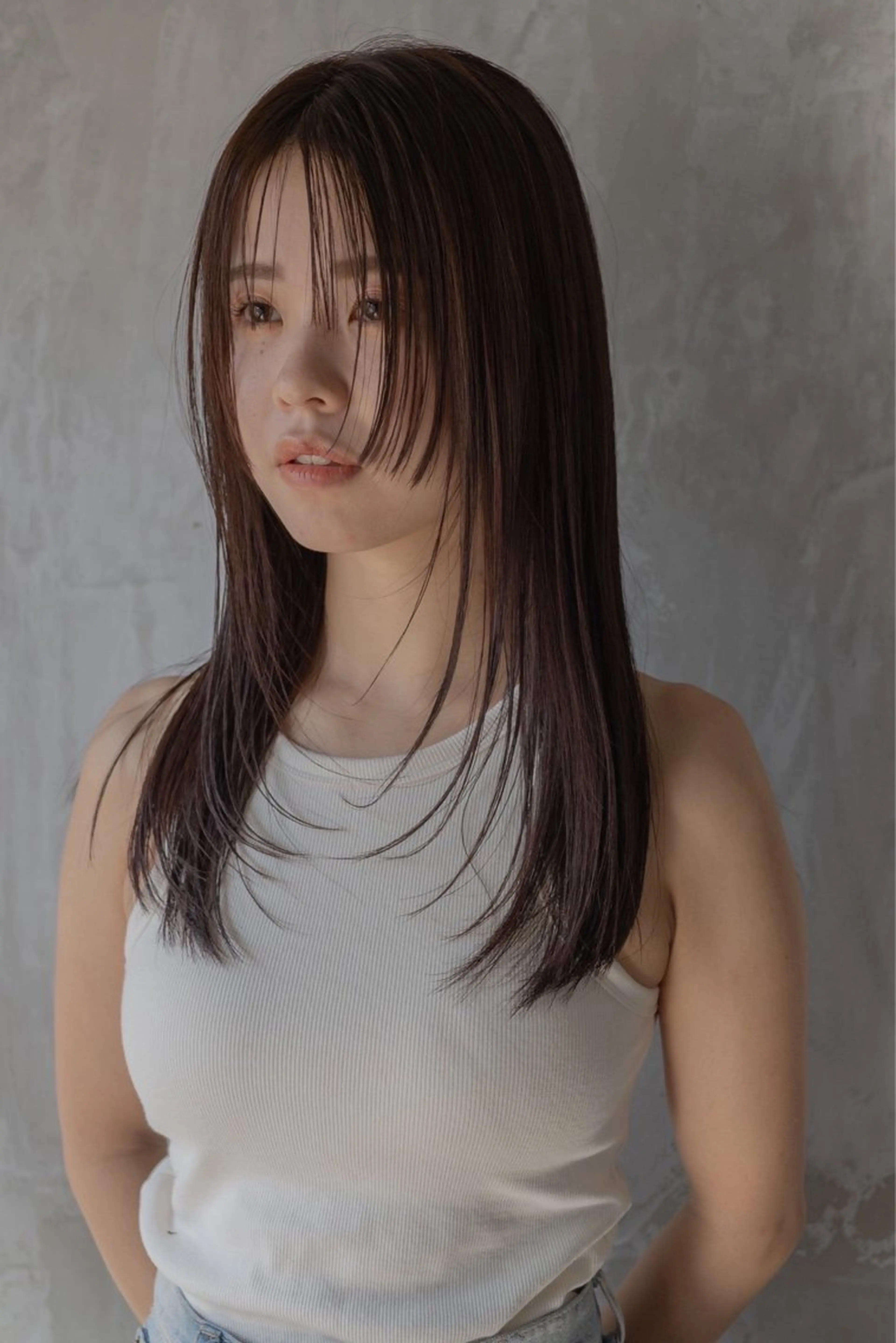 ロング カット ヘアカラー トリートメント さの あやねのヘアスタイル