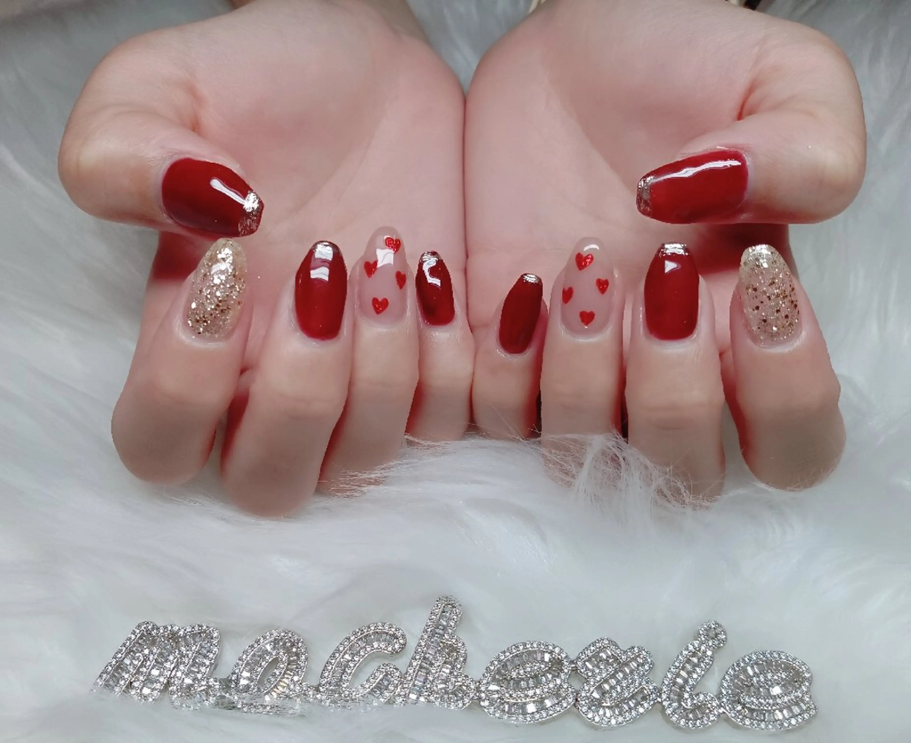 ネイル ハート ハンドネイル Nail Salon macherieのネイルデザイン