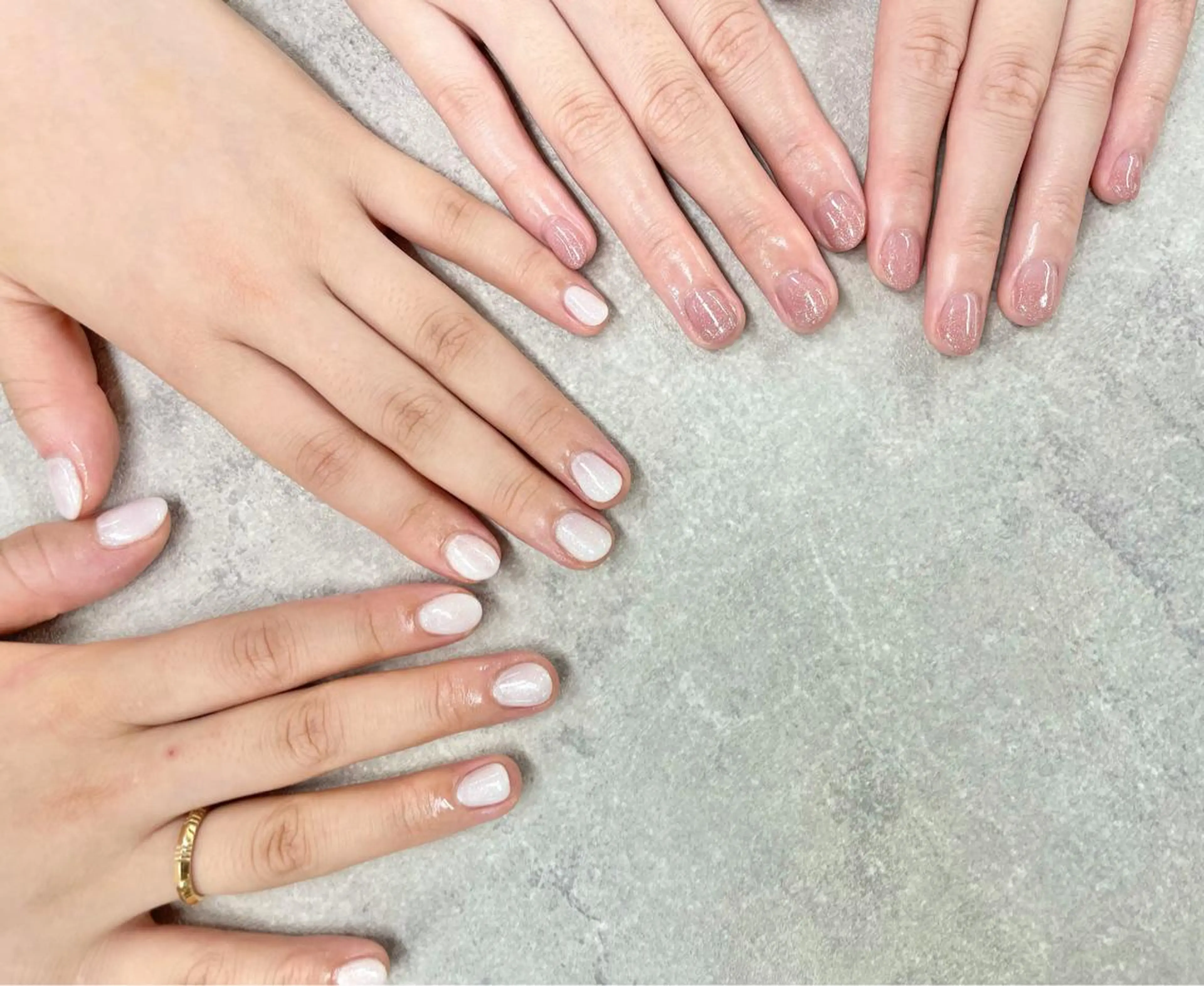 ネイル グラデーション ワンカラーネイル ピンク ホワイト FASTNAIL PLUS 新宿店のネイルデザイン