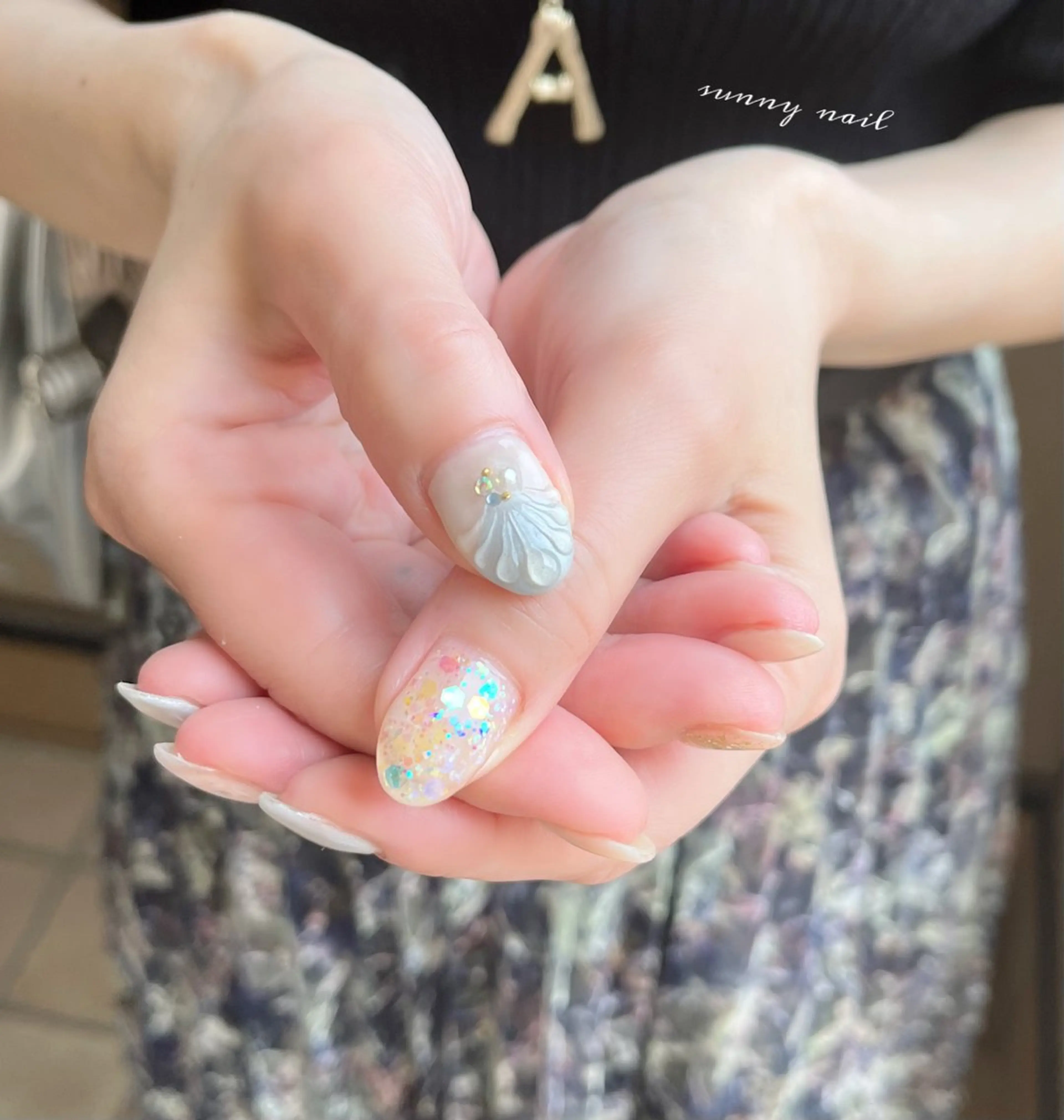 ネイル オーロラネイル ジェルネイル 大理石ネイル(マーブル) パラジェル sunny nailのネイルデザイン