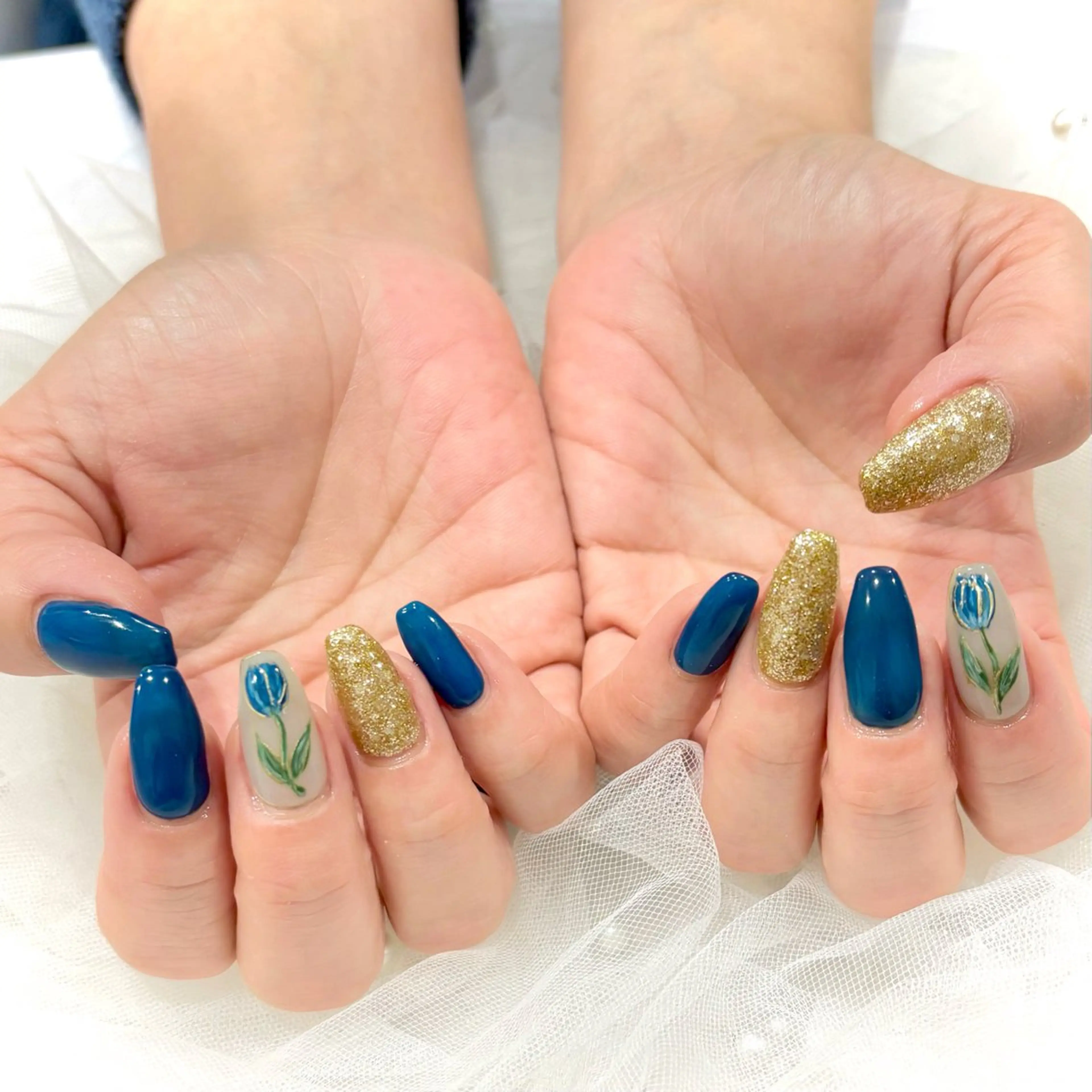 ネイル ブルー ハンドネイル Nail salon Cielel⟡Ayaのネイルデザイン