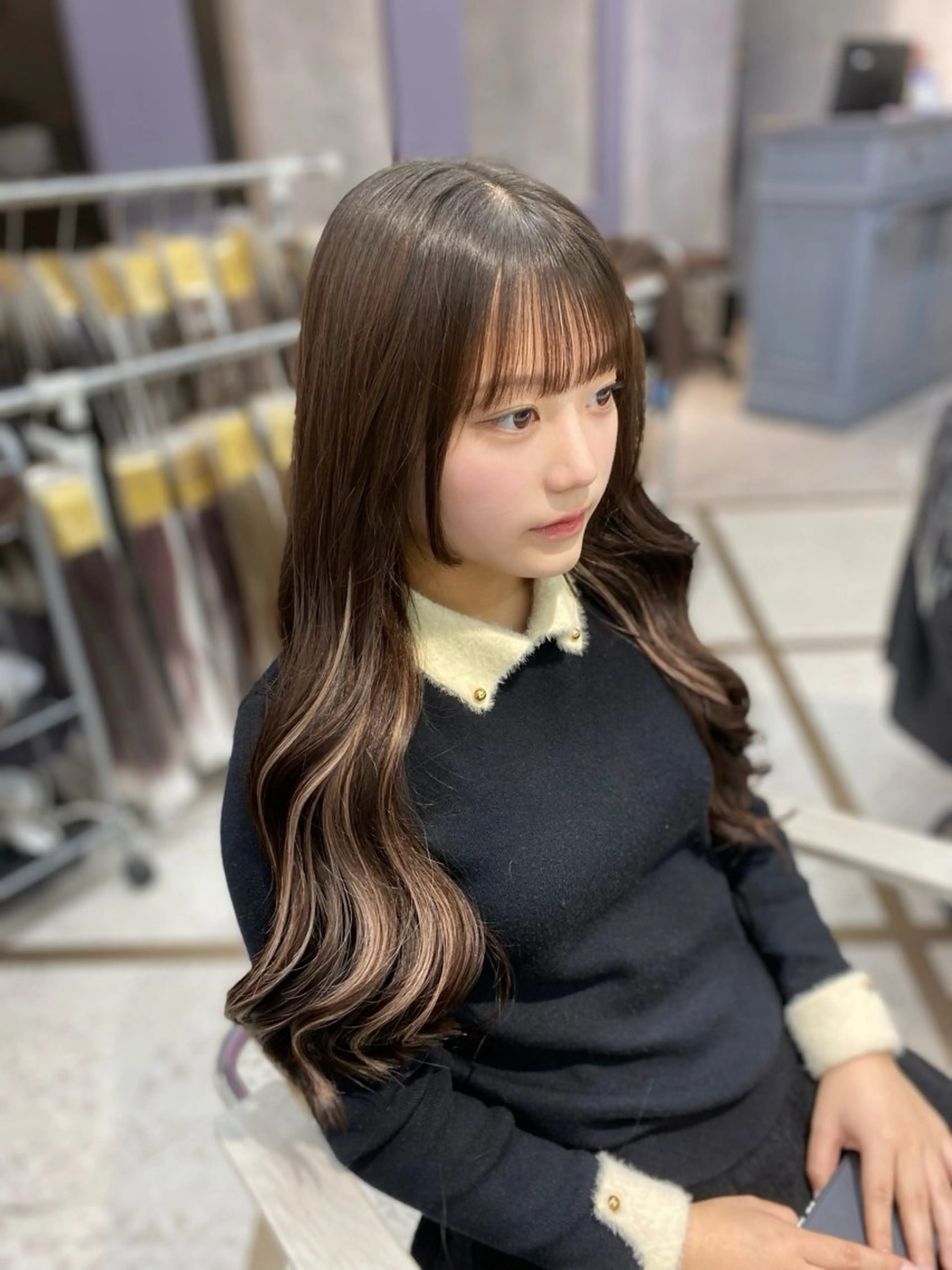 ロング 韓国風モテヘア 🇰🇷aki♡のヘアスタイル