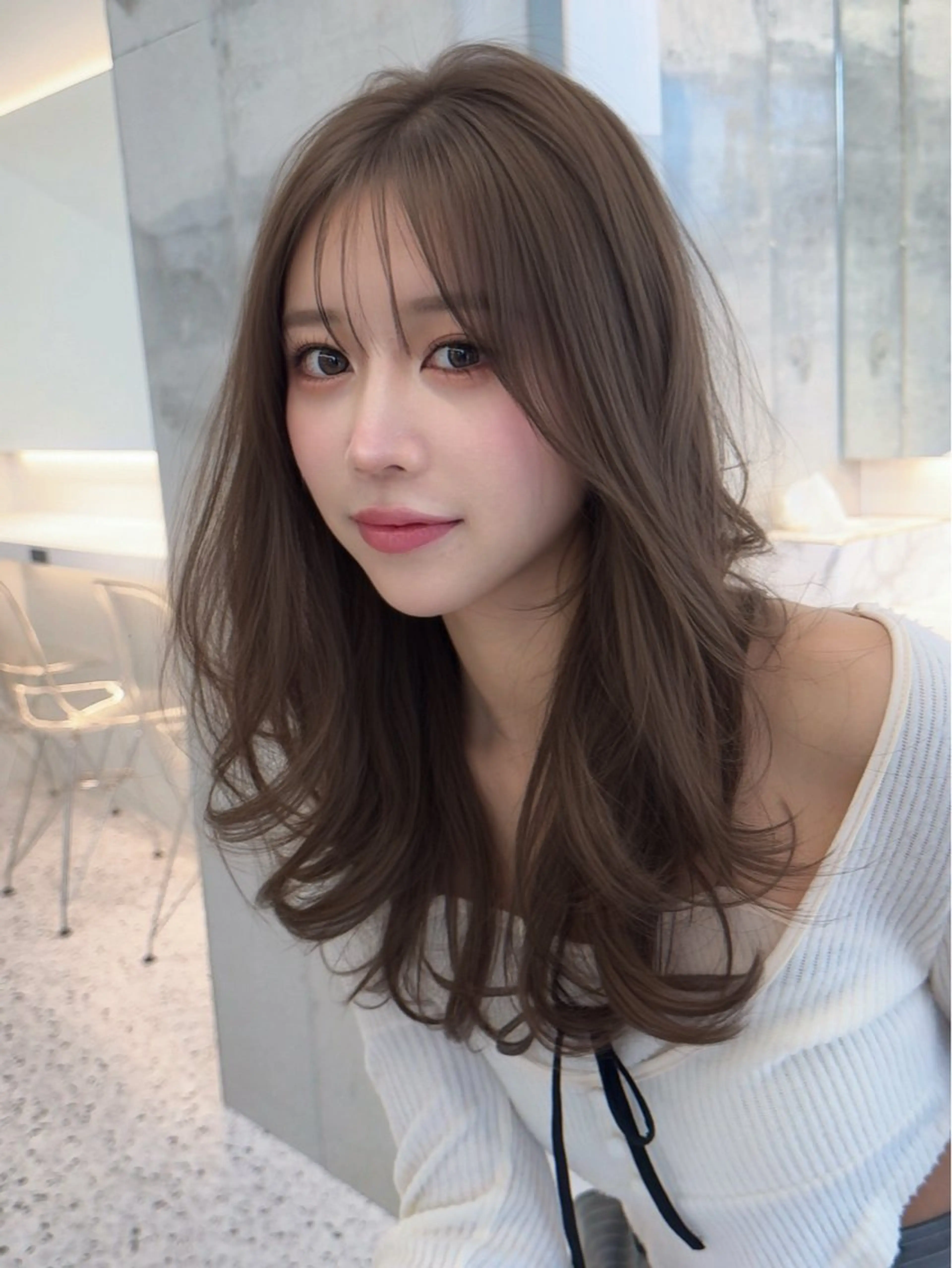 ミディアム カラー ヘアカラー トリートメント Lond mare レイヤーカット/韓国のヘアスタイル