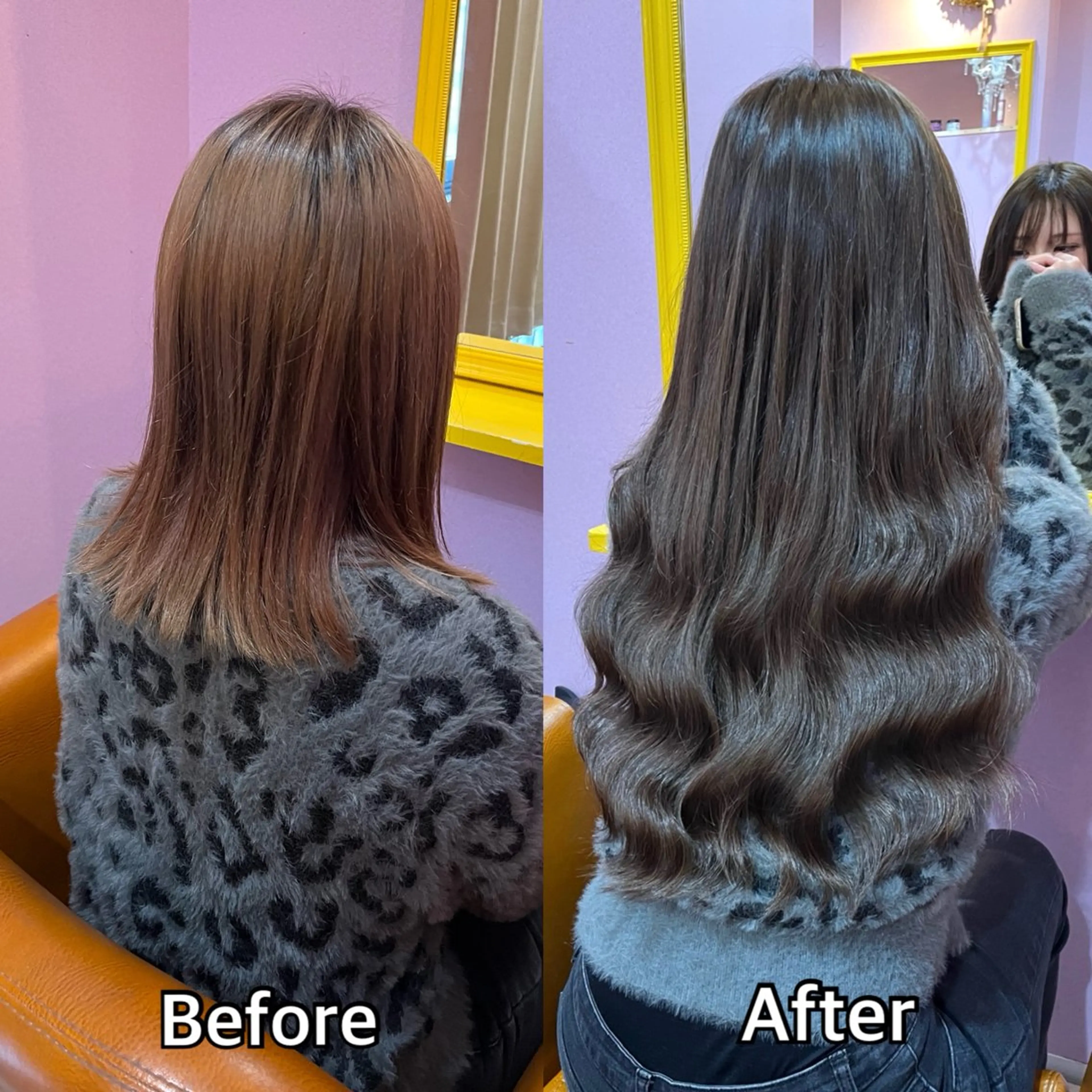 ロング シール＋ちび編み込み エクステ梅田🐨のヘアスタイル