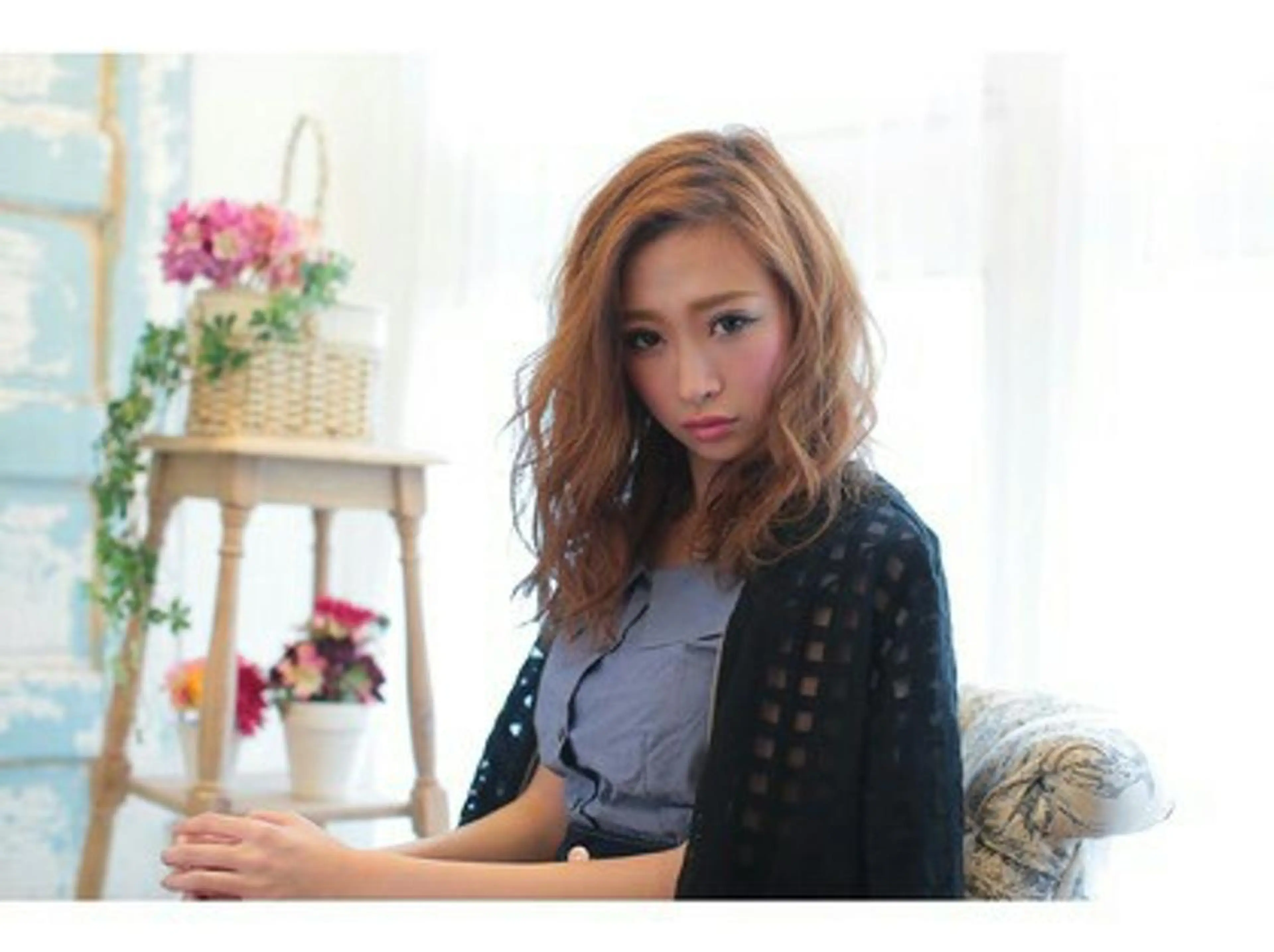 セミロング カラー alpha. カラーエクステ下妻のヘアスタイル