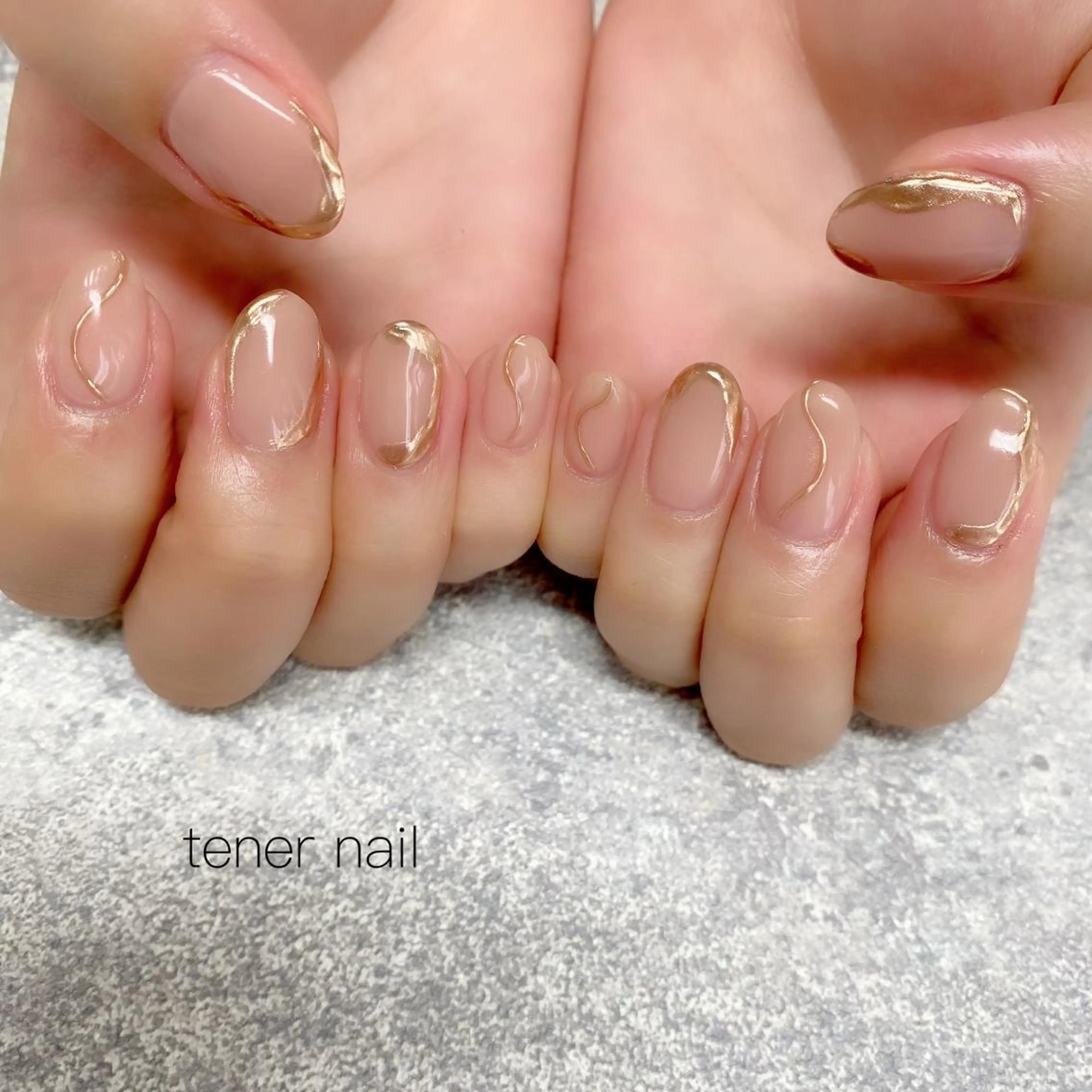 ネイル ゴールド ミラーネイル ピンク tener  nail  テネルネイル所属・テネルネイル tener nailのネイルデザイン