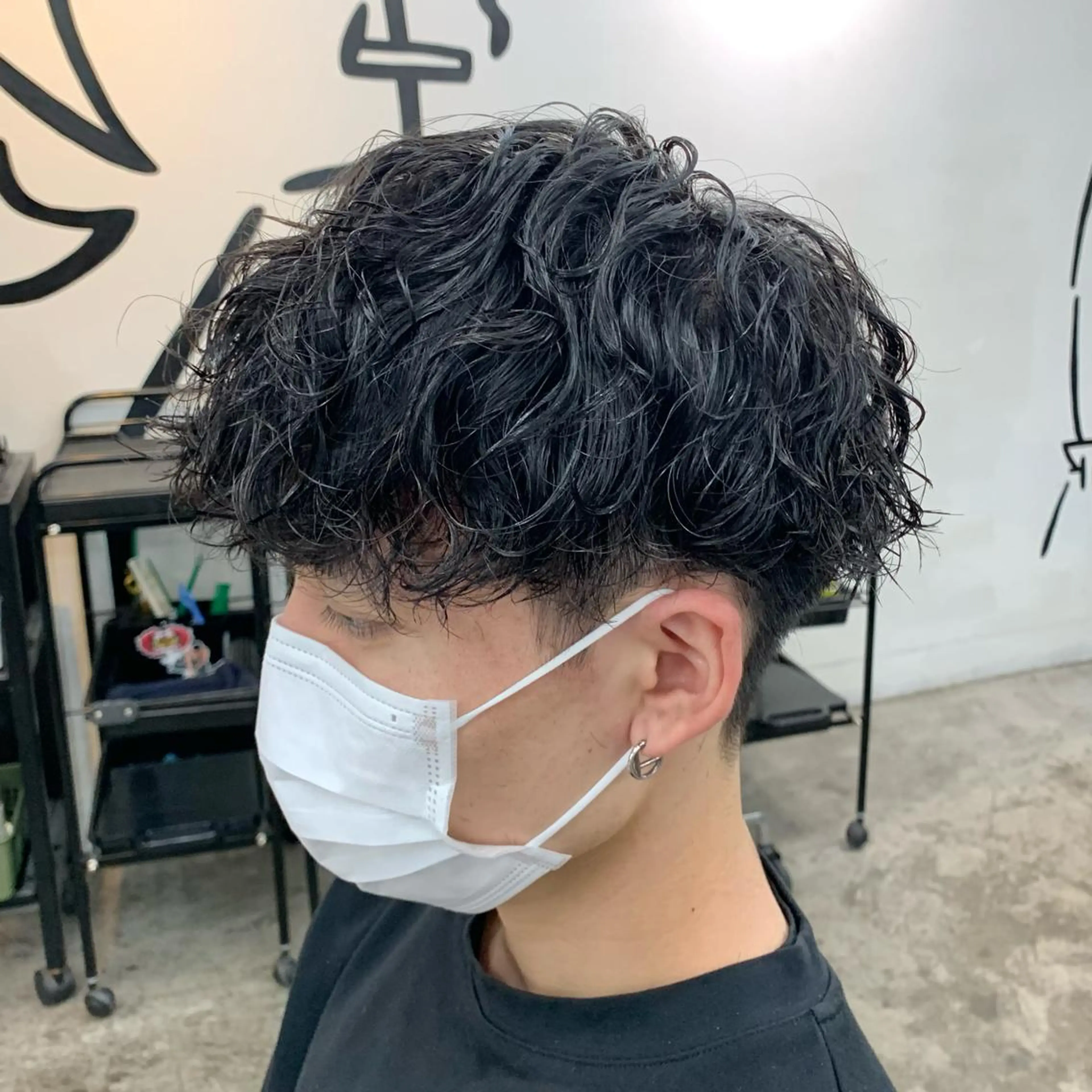 ショート パーマ メンズ マッシュ カット パーマ メンズ特化美容師/ 藤戸 椋のヘアスタイル