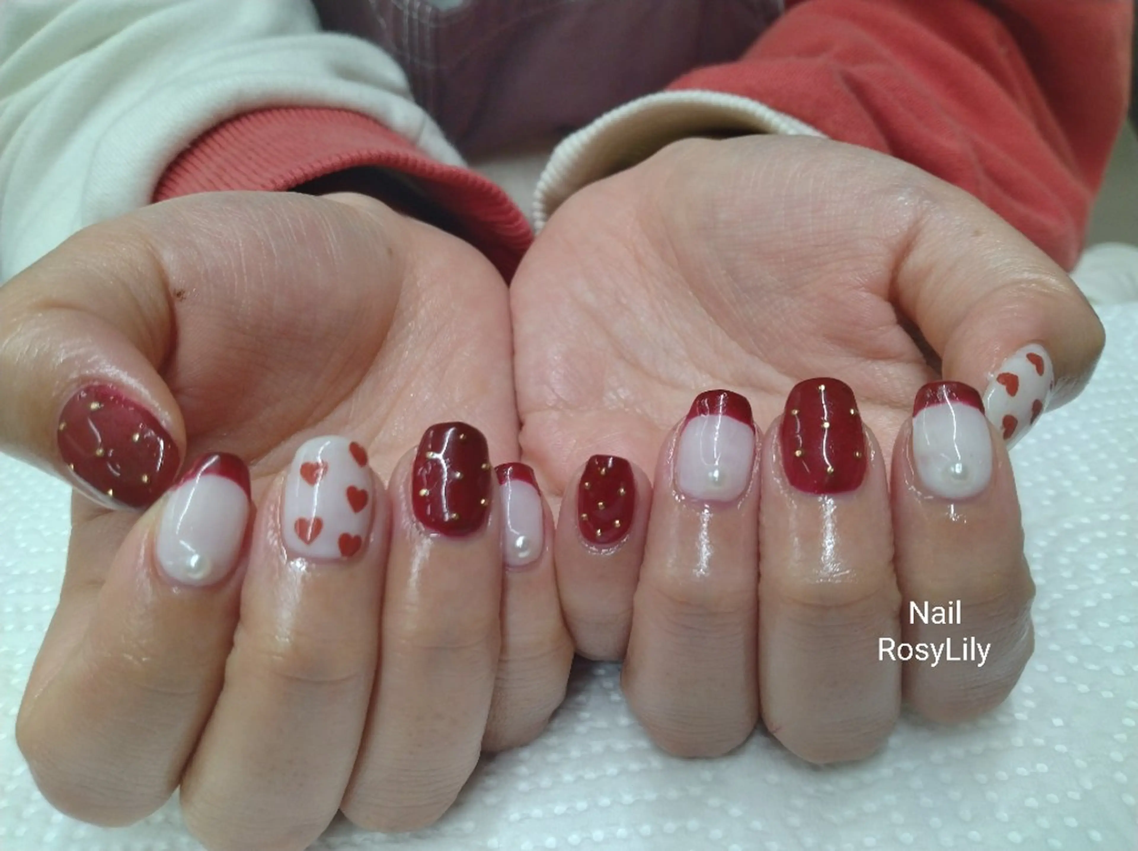 ネイル 持ち込み バレンタイン プライベートサロン RosyLily所属・プライベートサロン Rosy Lilyのネイルデザイン