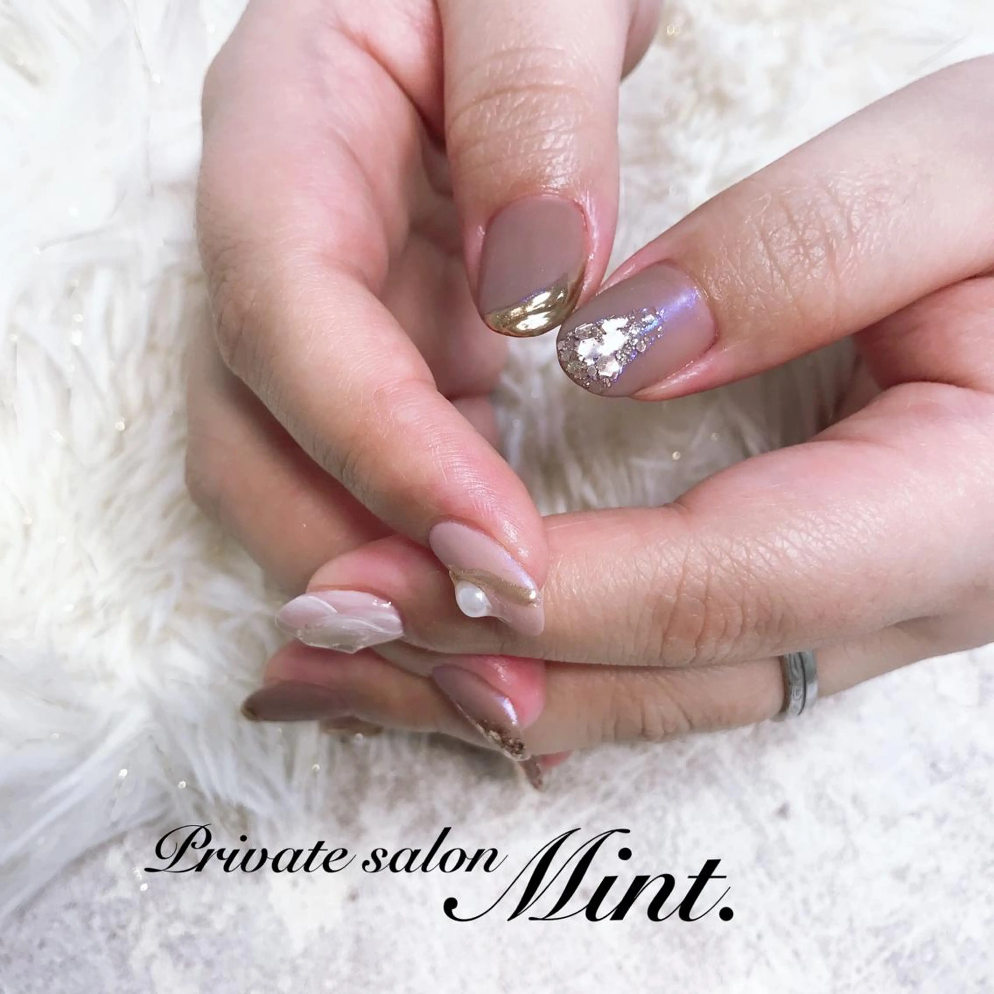 ショート ネイル ジェルネイル 持ち込み ハンドネイル Mint. nailのネイルデザイン