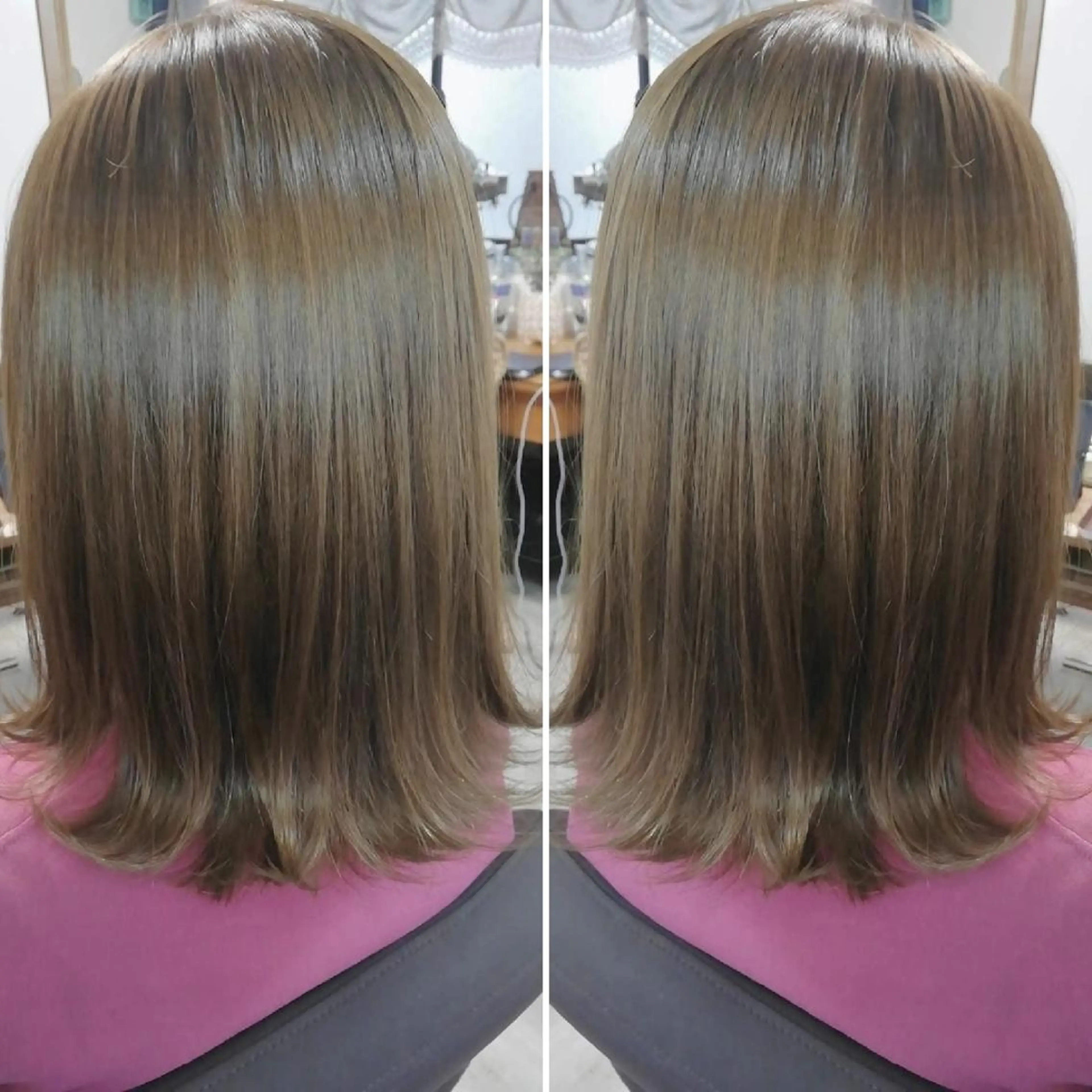 ミディアム 切りっぱなしロブ 池田 恵久美のヘアスタイル