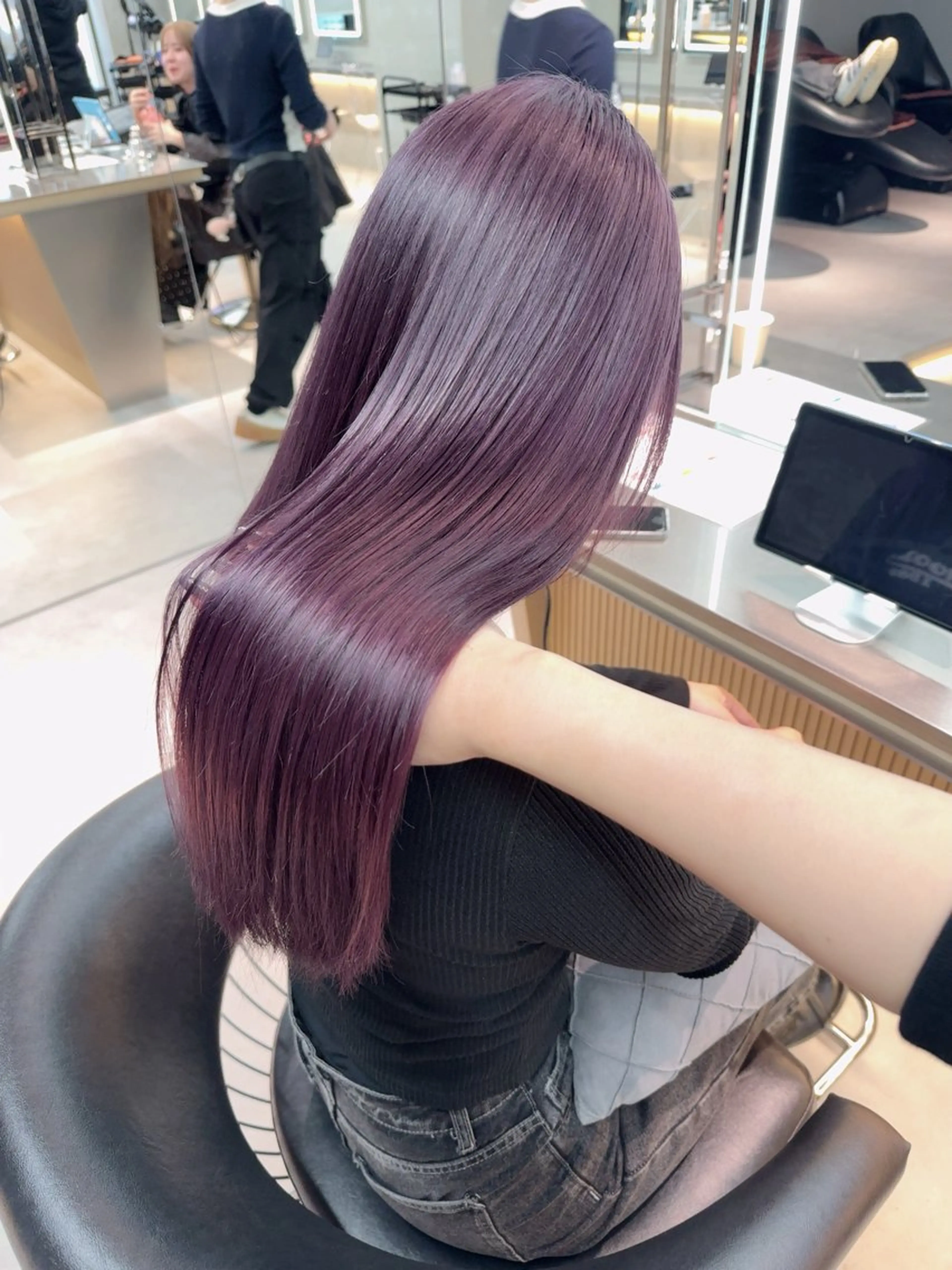 セミロング カラー ヘアカラー トリートメント ARIA💎縮毛矯正 ブリーチ💎複雑履歴のヘアスタイル