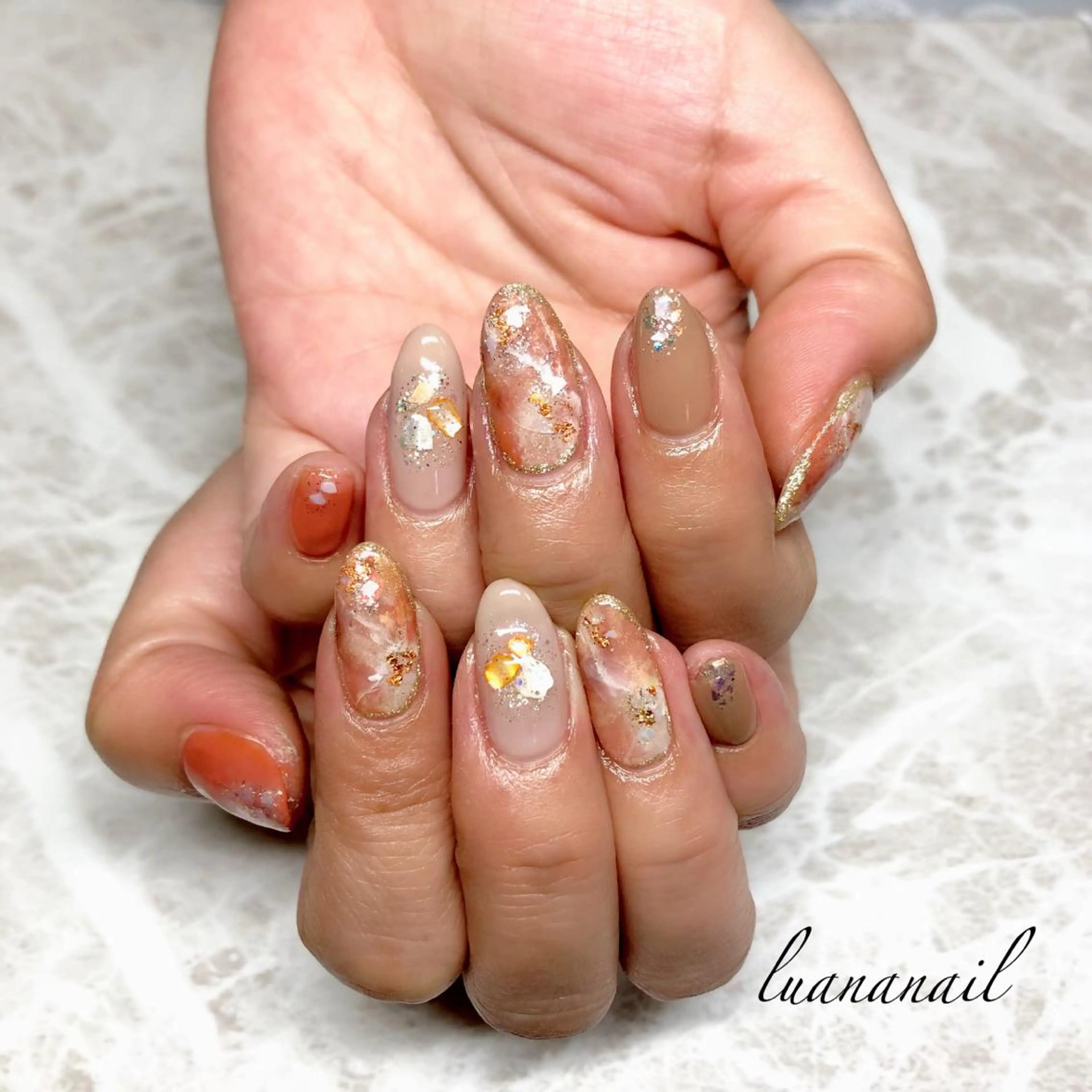 ネイル 大理石ネイル(マーブル) ハンドネイル luana nailのネイルデザイン