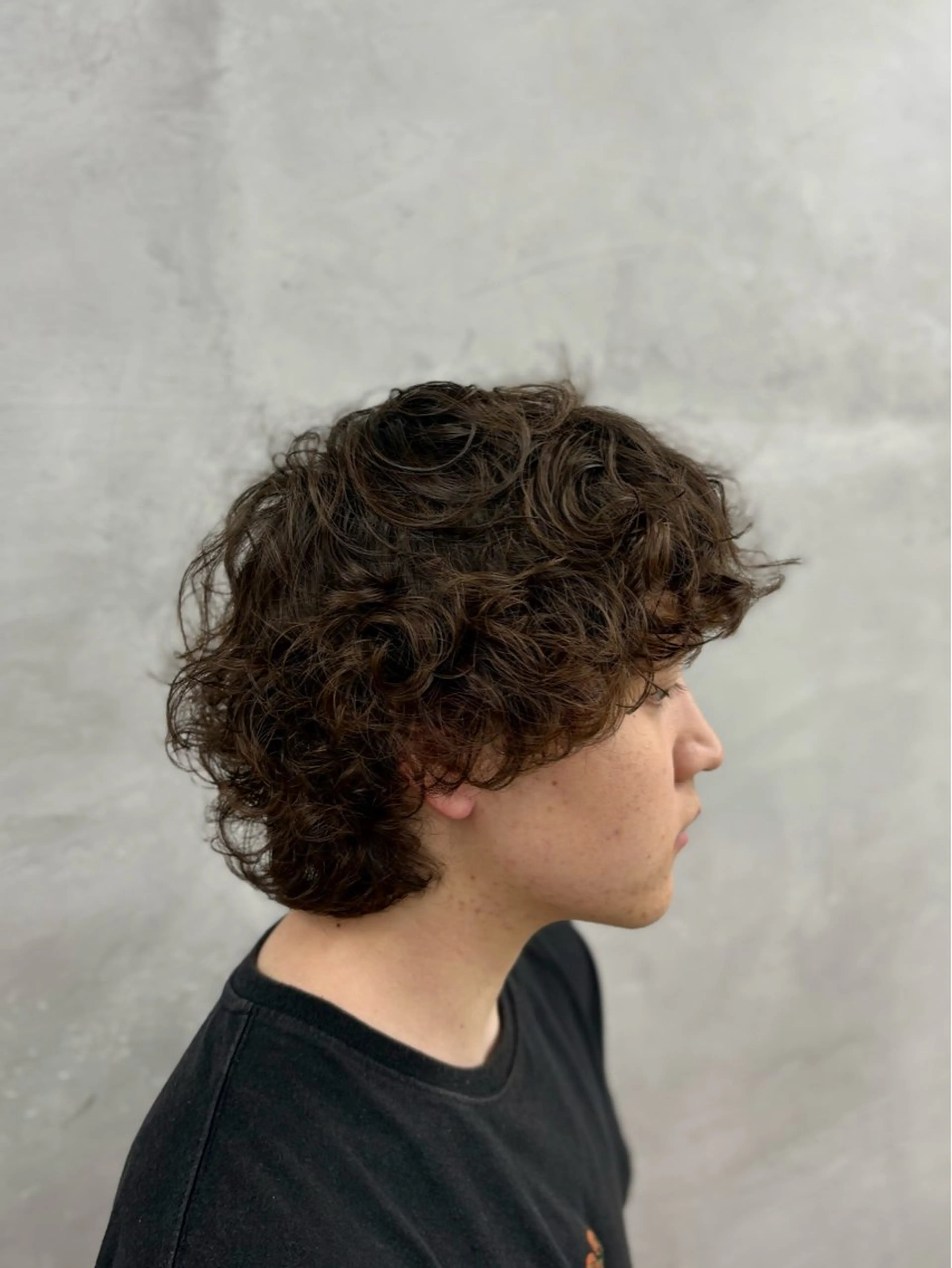 ミディアム パーマ メンズ カット パーマ ナカジマ ハルカのヘアスタイル